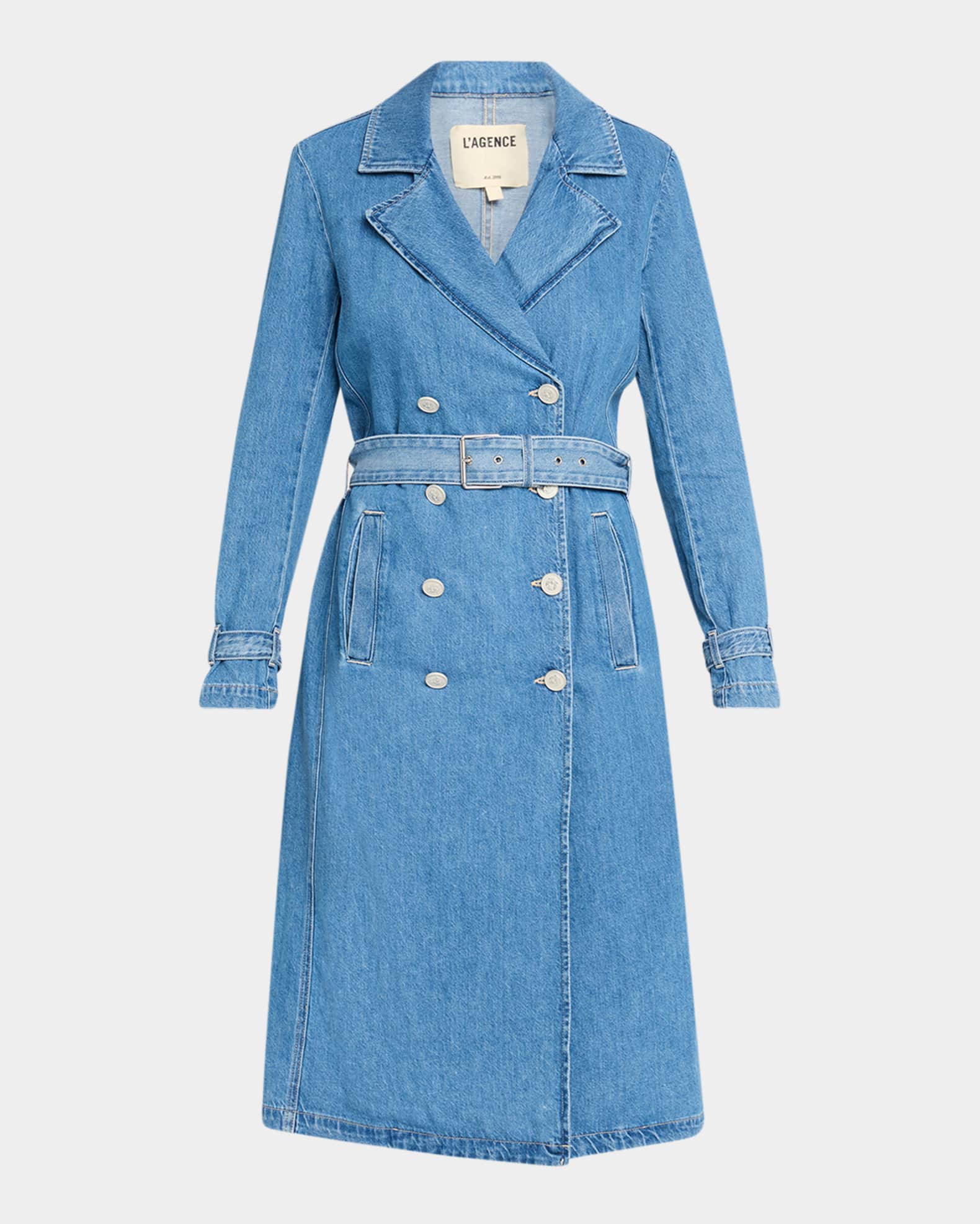 L'Agence Bradley Denim Trench Coat | Neiman Marcus
