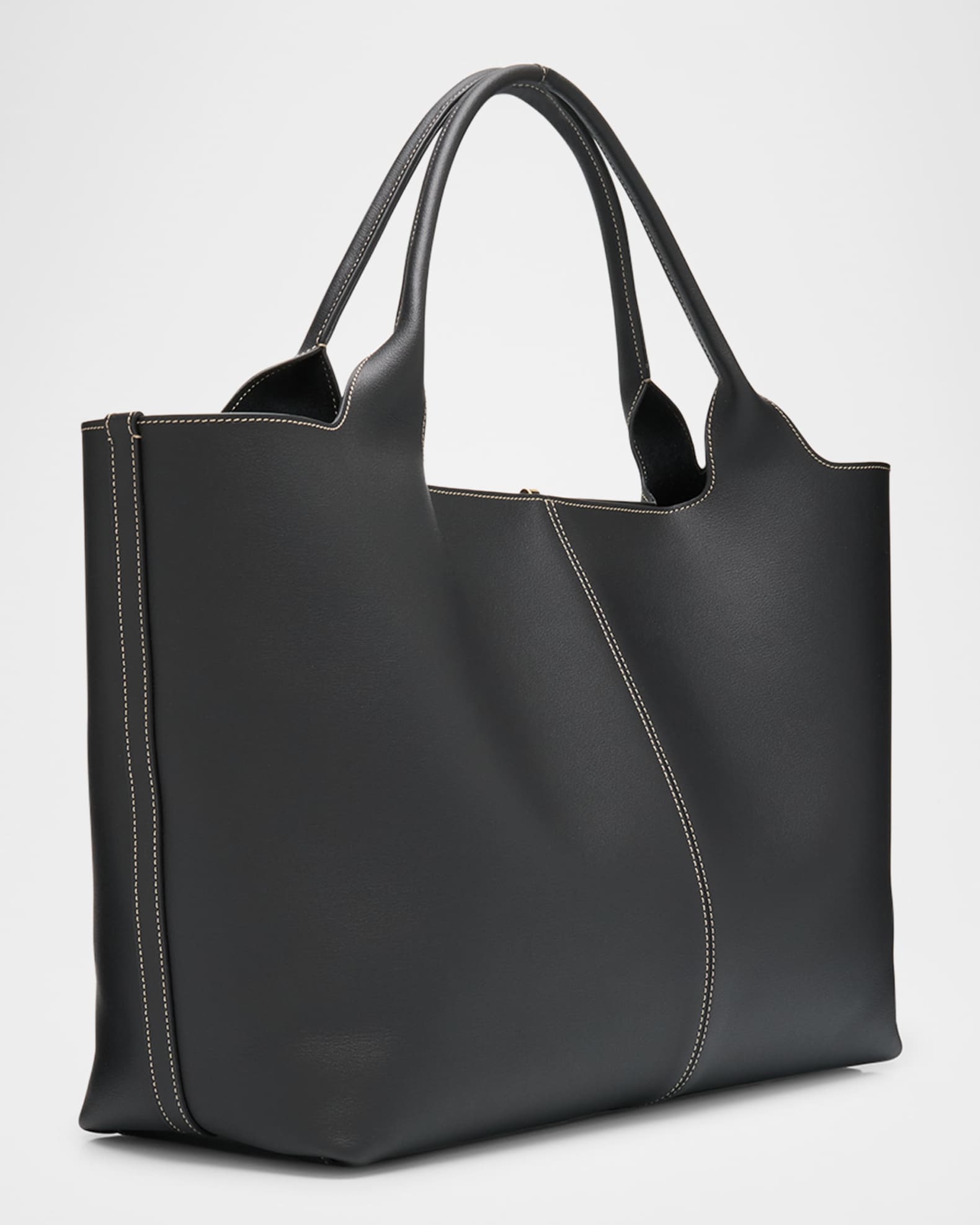 トートバッグ TOD'S Shopping Bag in Leather Medium Woman BROWN T Timeless Shopping Bag in Leather Medium