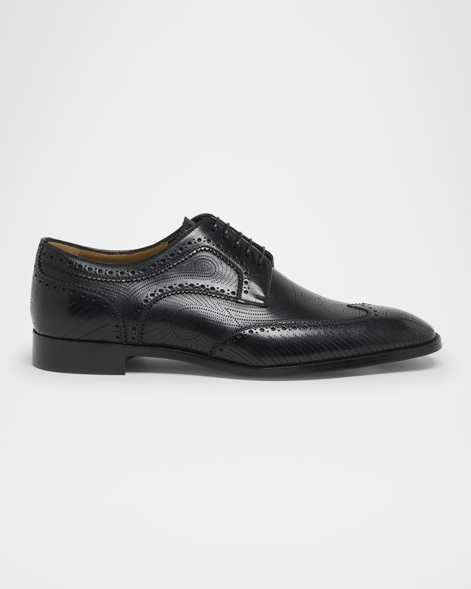 Men's Grave Patterned Leather Derby Shoes 0