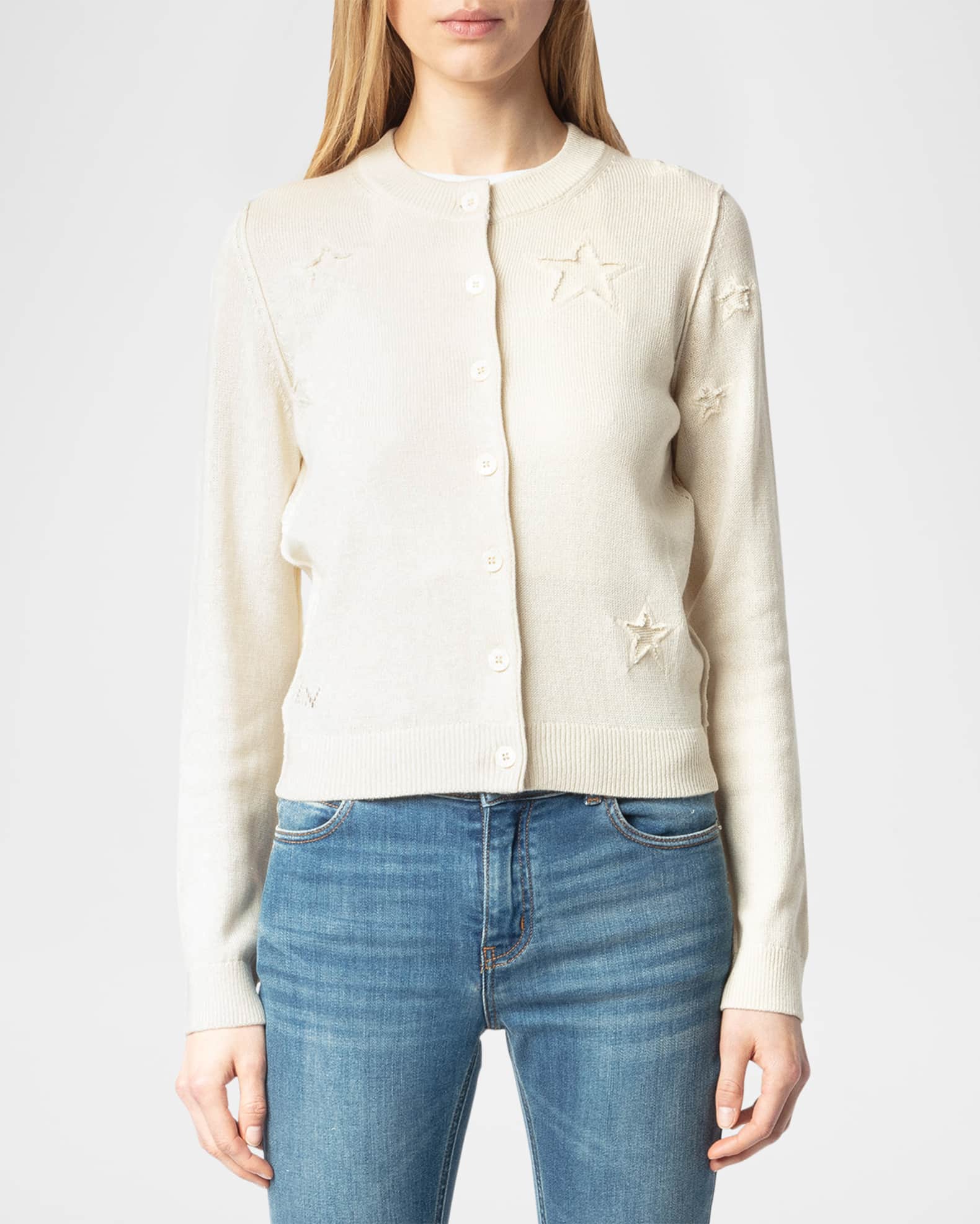 売れ筋商品|||ザディグ エ ヴォルテール ニット&セーター レディース アウター ALPHA SECO STARS USED - Cardigan - encre Zadig & Voltaire Alpha Seco Stars Cardigan | Neiman Marcus