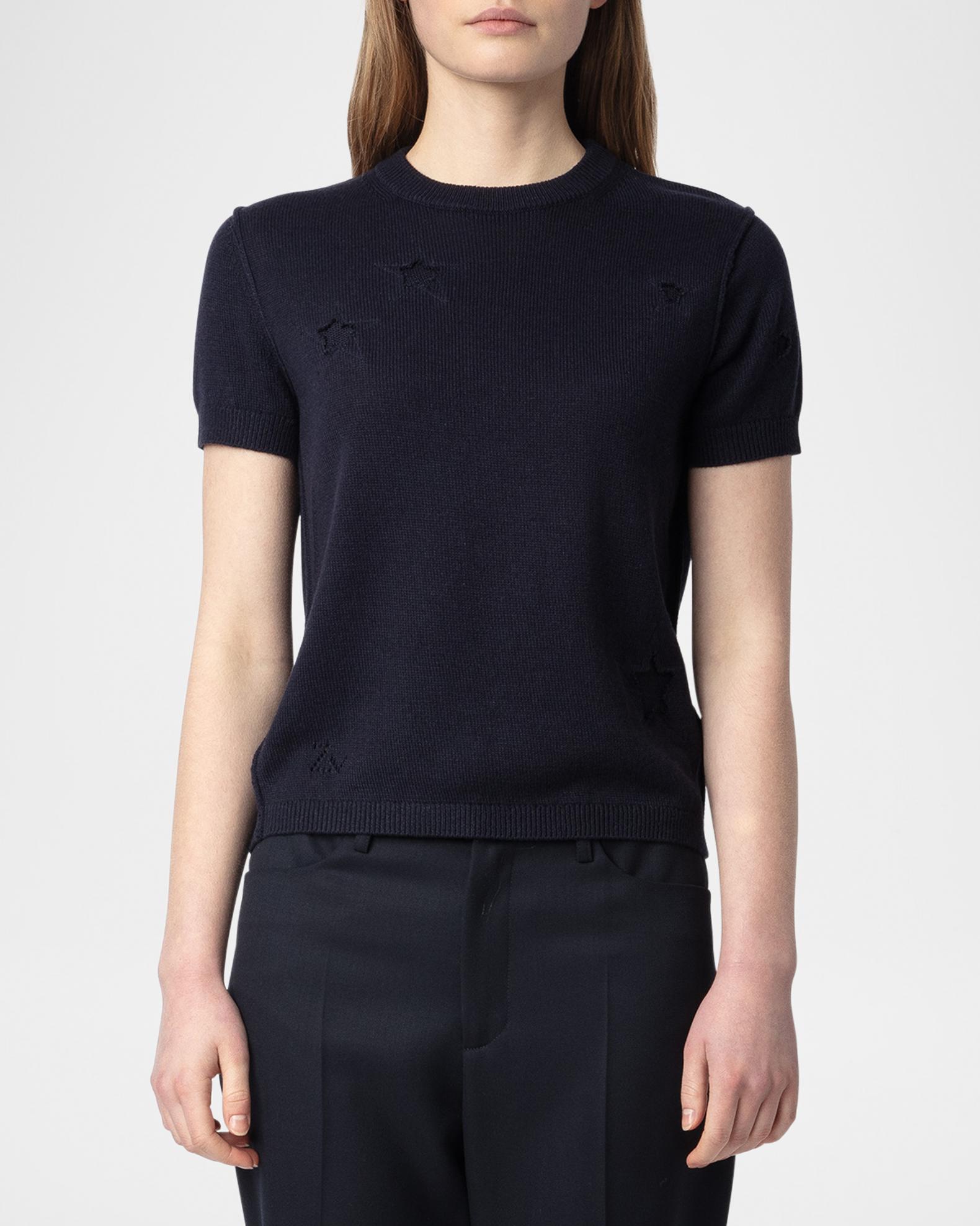 Zadig & Voltaire Bully Seco Stars Short-Sleeve Sweater | Neiman Marcus