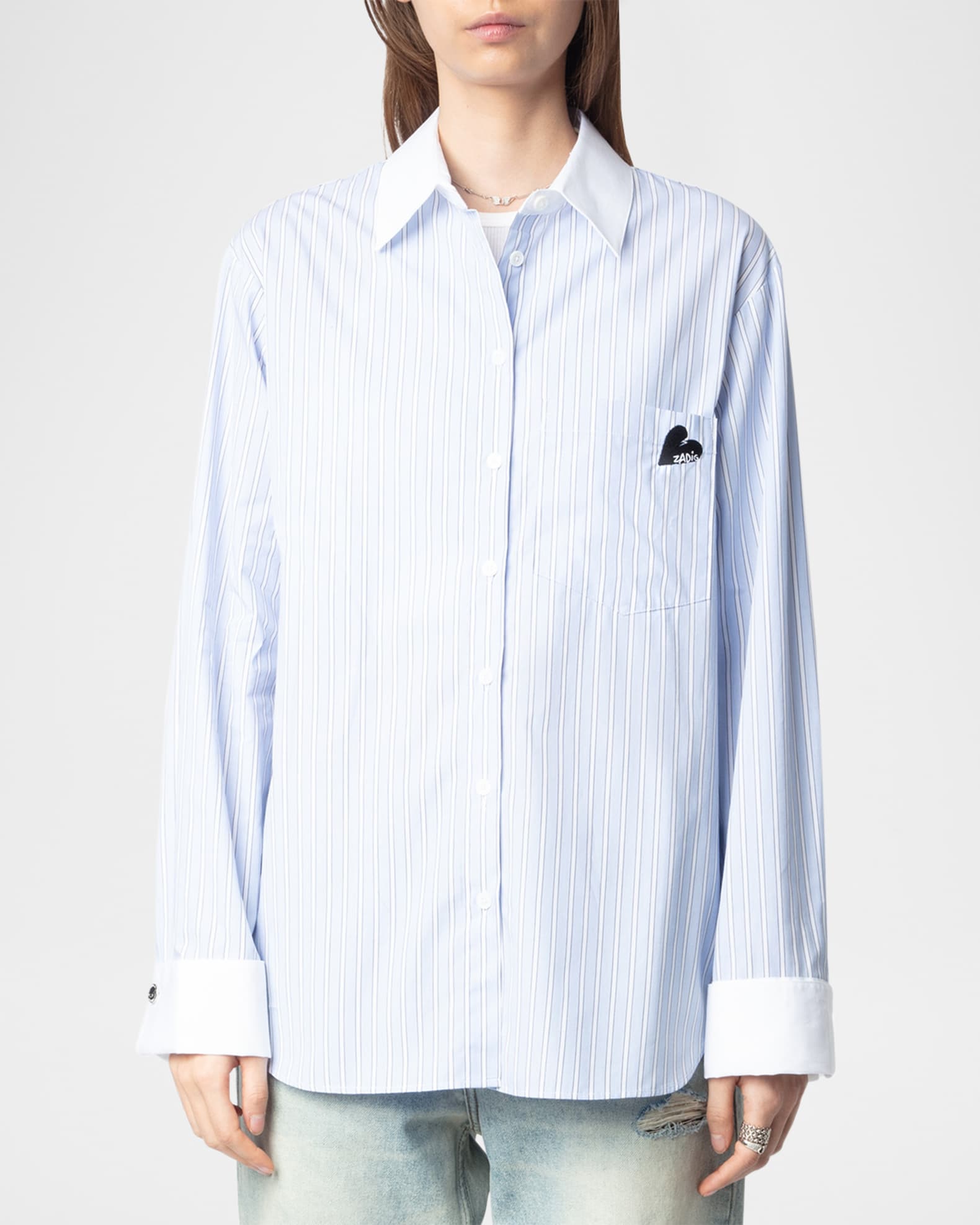 Zadig & Voltaire Morning Pop Striped Button-Front Shirt