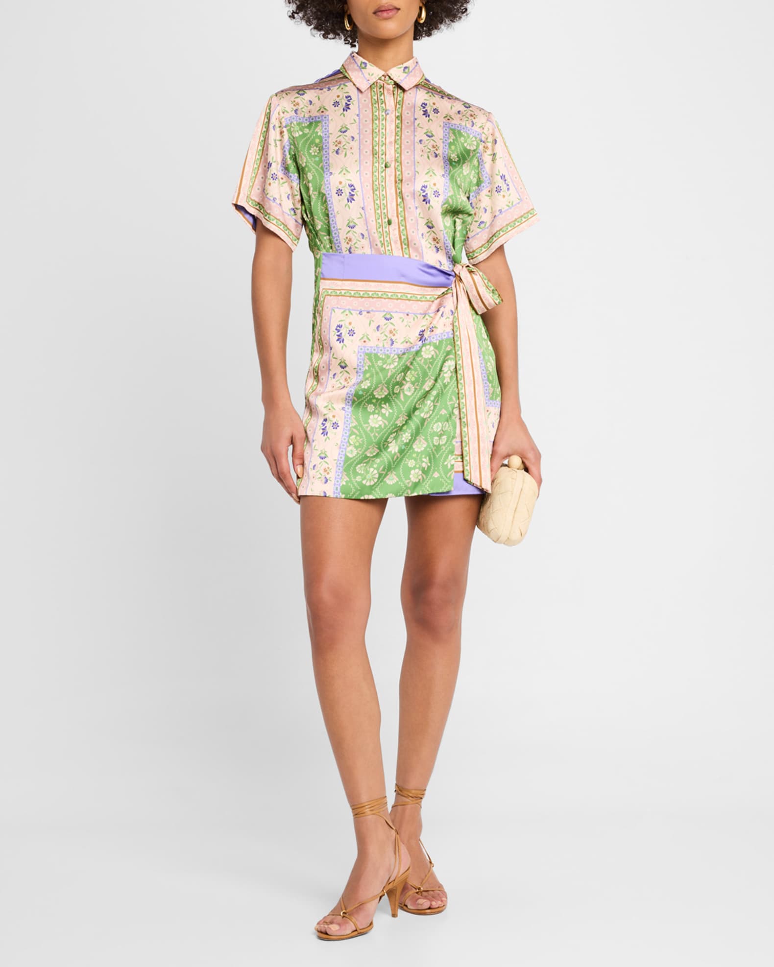 MISA Los Angeles Kezia Wrap Mini Dress | Neiman Marcus
