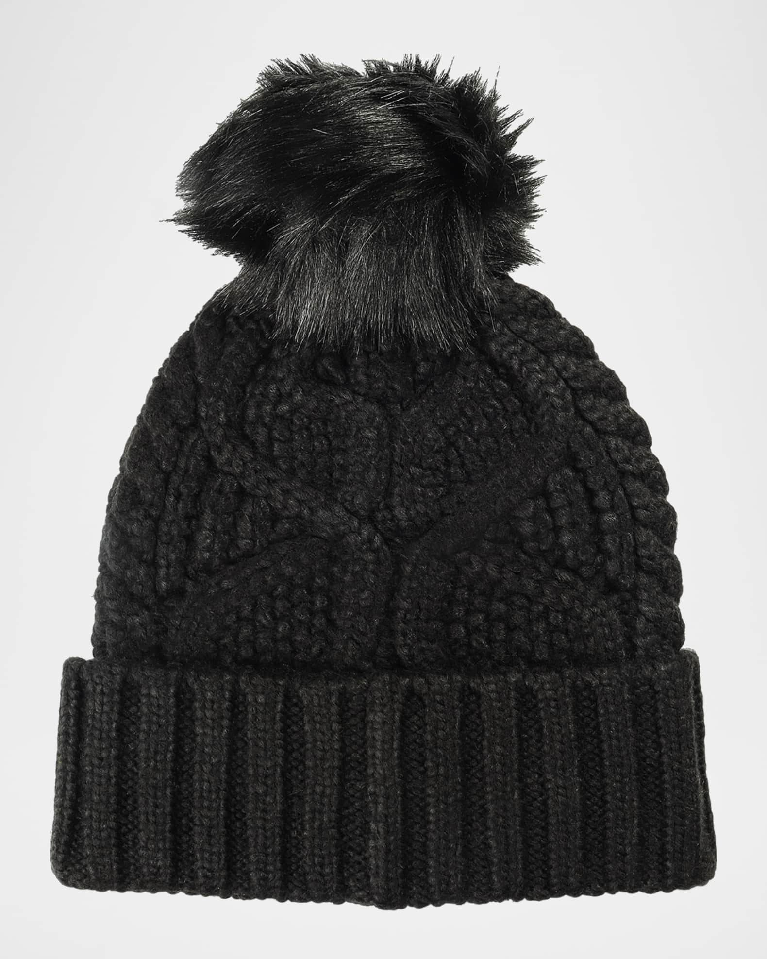 Cable Knit Beanie W/ Pom Pom