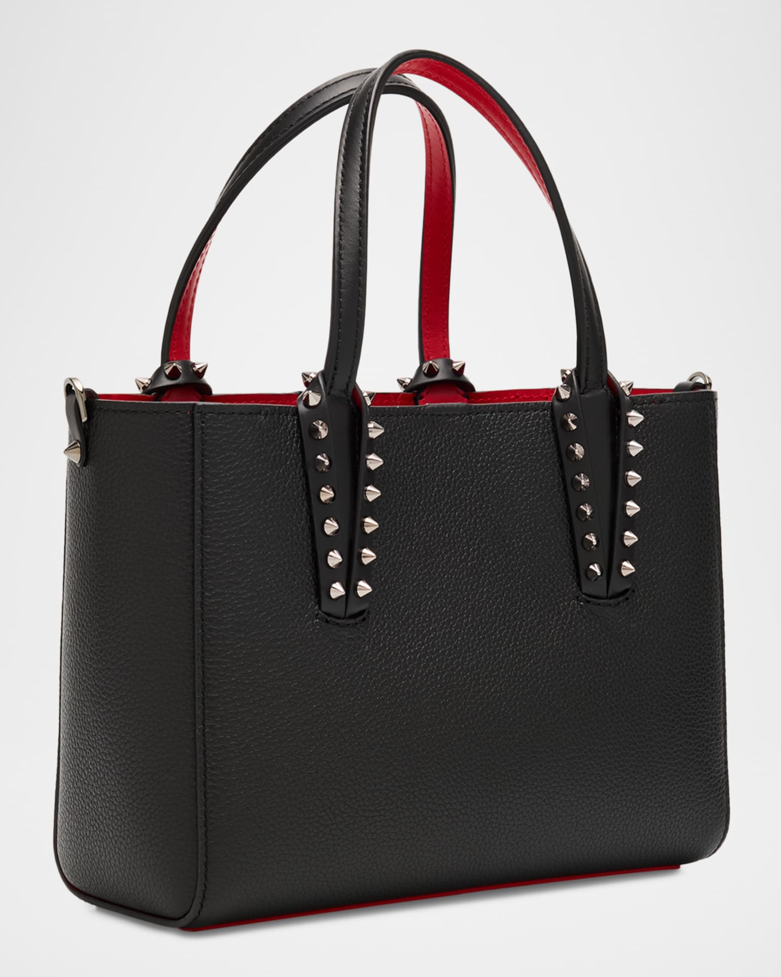 Christian Louboutin Cabata Mini Tote Bag in Leather with Spikes