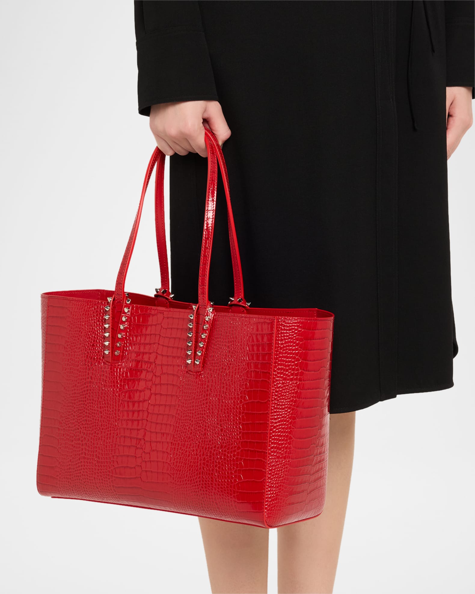 Cabata Mini Tote Bag in Leather with Spikes 1