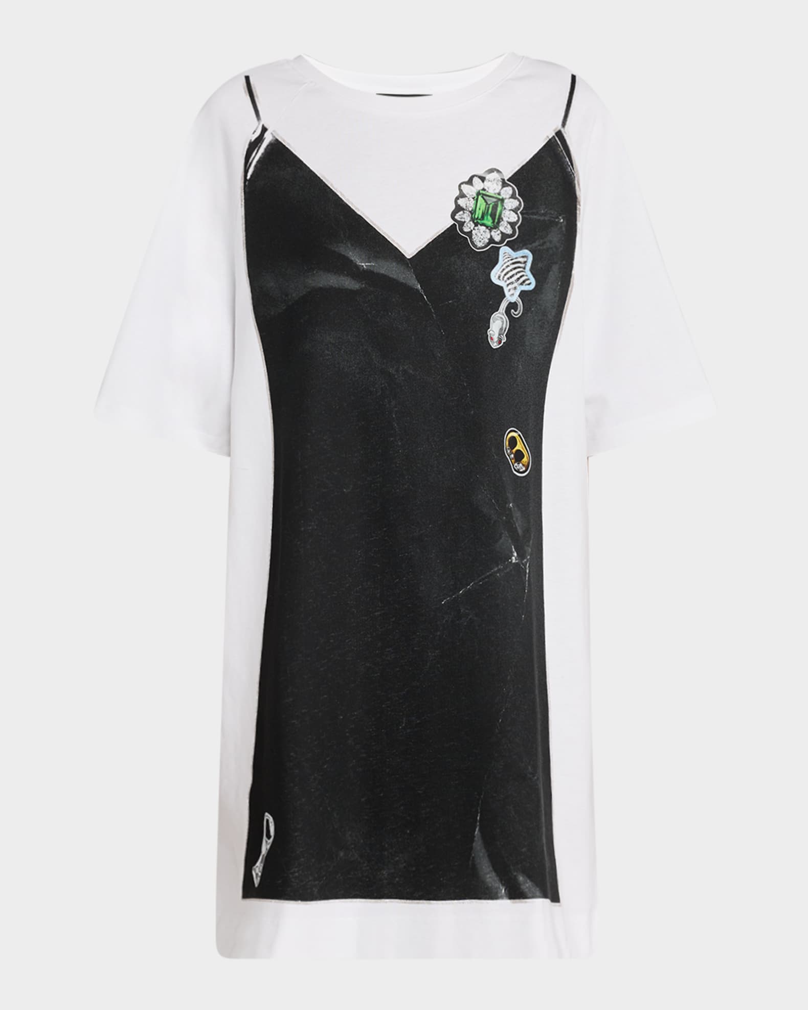 Trompe LOeil Print Mini T-Shirt Dress 0