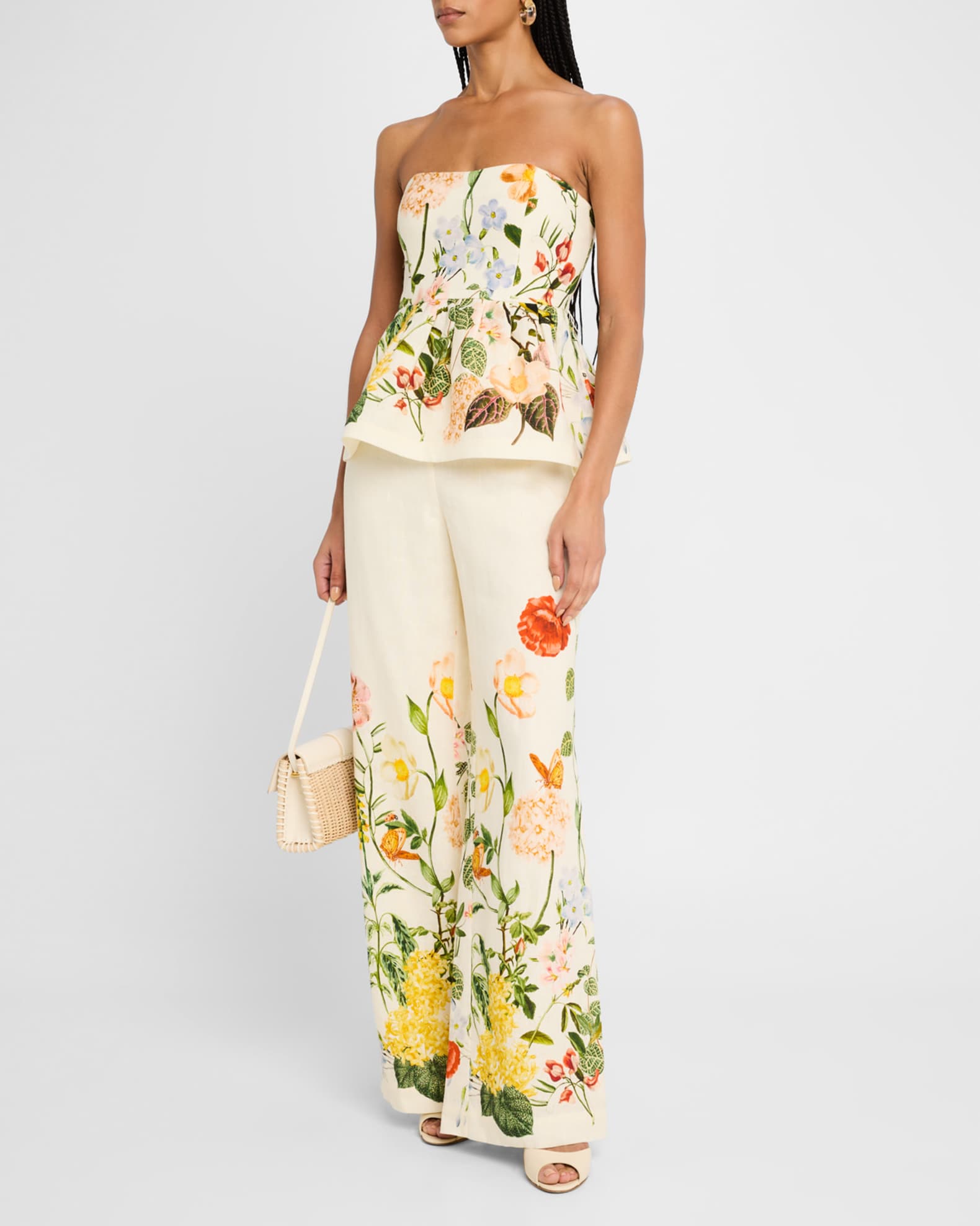 Cara Cara Mayflower Floral Wide-Leg Pants | Neiman Marcus
