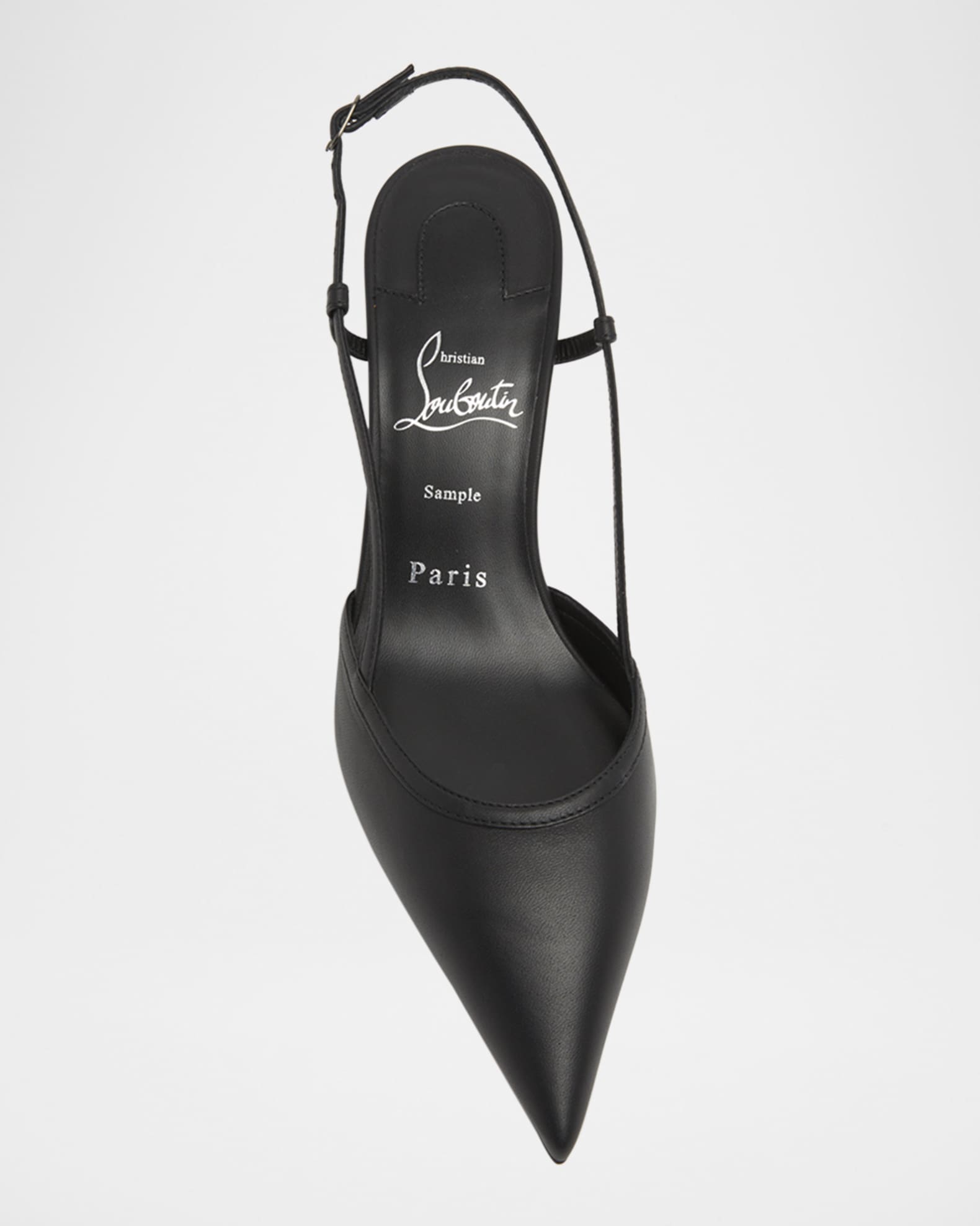 Christian Louboutin 60mm Miss Z Leather Slingback Pumps | Neiman