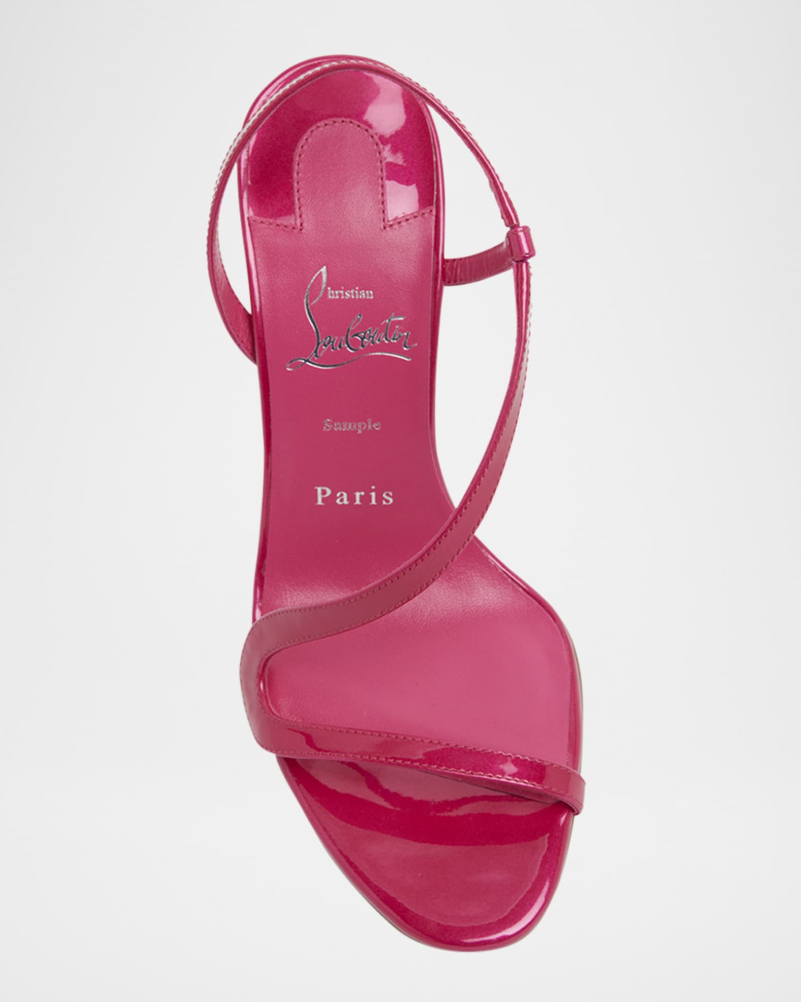 Christian Louboutin Rosa Z Patent Red Sole Sandals | Neiman