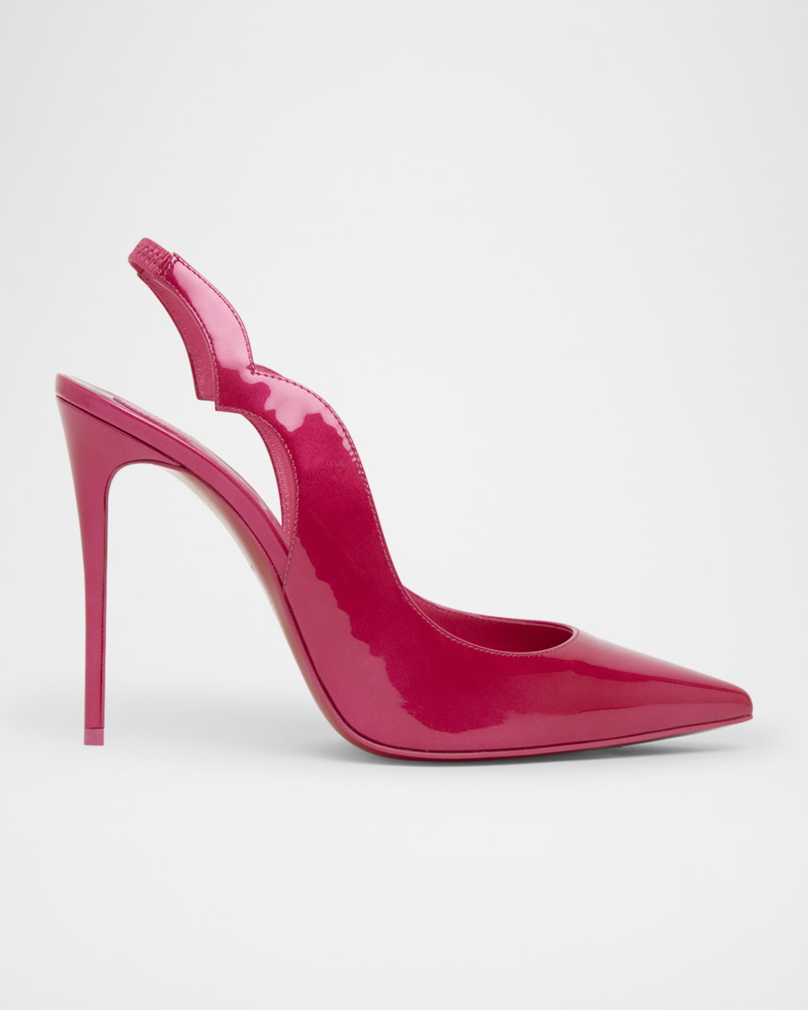 Hot Chick Patent Red Sole Slingback Pumps 0