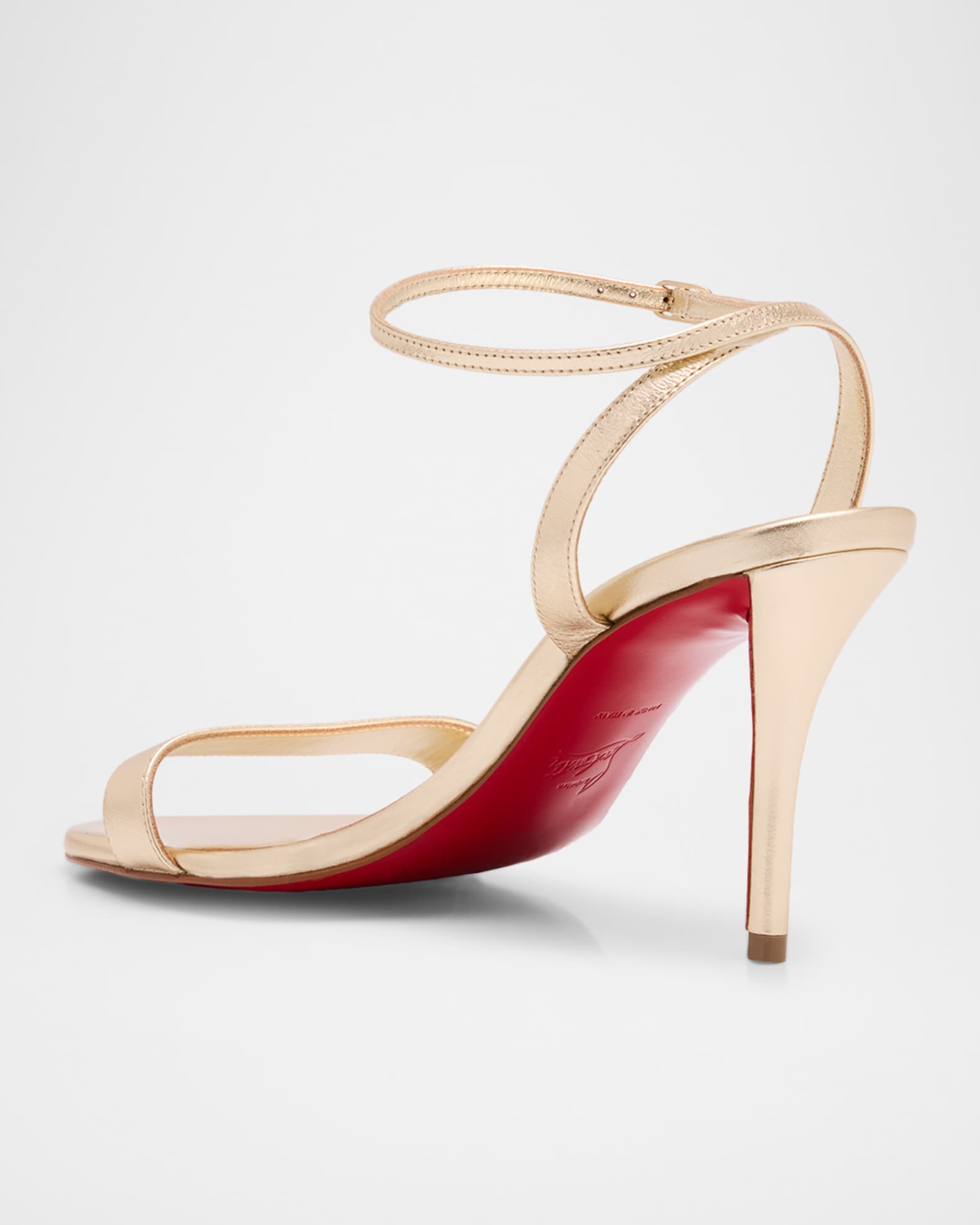 Miss Z Metallic Leather Red Sole Sandals