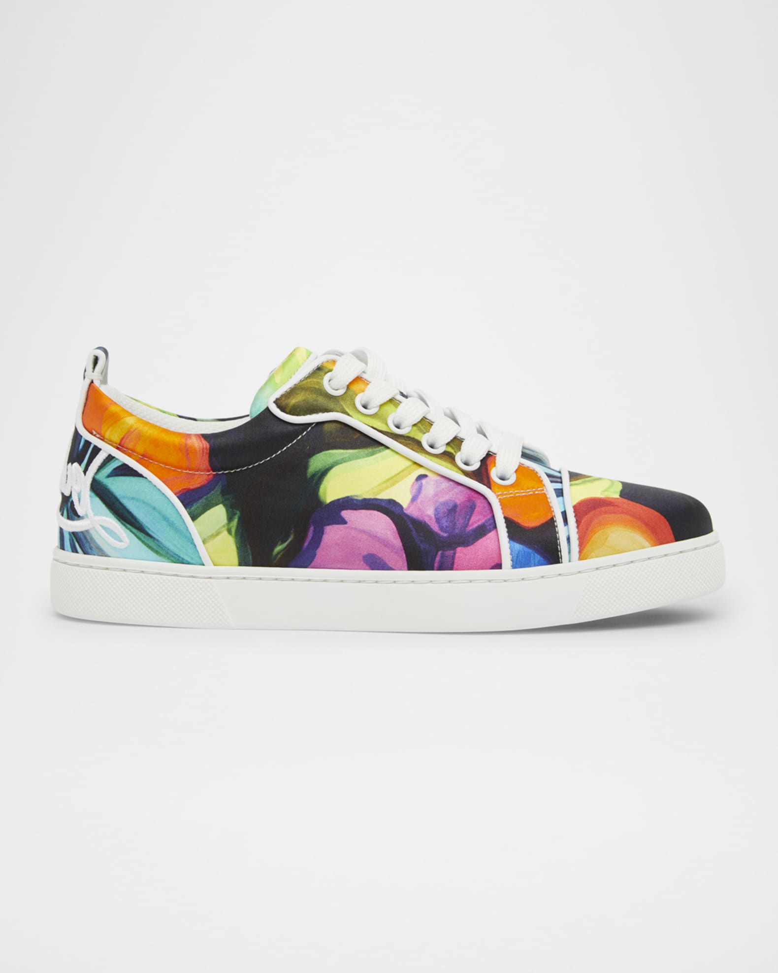 Fun Louise Junior Printed Silk Red Sole Sneakers 0