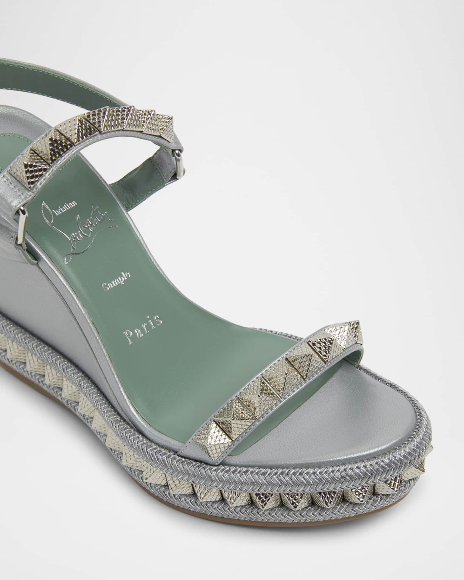 【関税込み】CHRISTIAN LOUBOUTIN PYRACLOU' SANDALS Pyraclou - 60 mm Espadrilles - Waxed calf leather - Terra