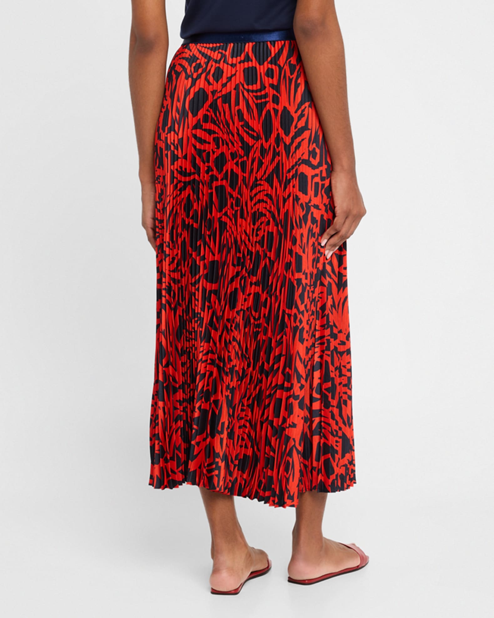 Botanical Flower Pleated Skirt