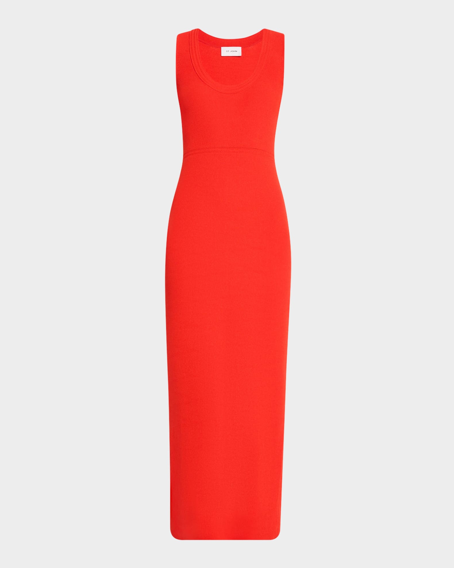 Racking-Knit Scoop-Neck Sleeveless Fine Rib Maxi Dress 0