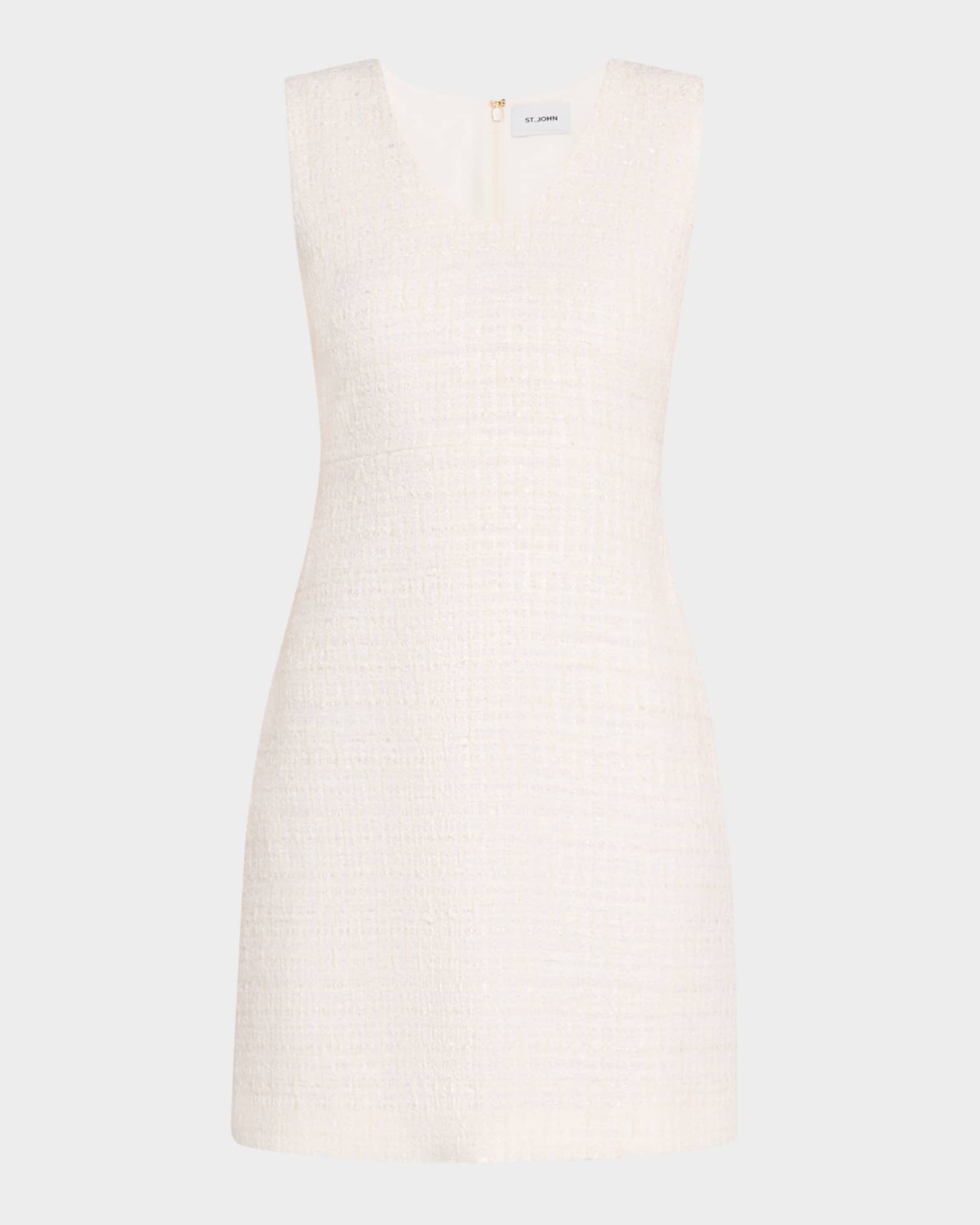 Tweed Scoop Neckline Dress 0