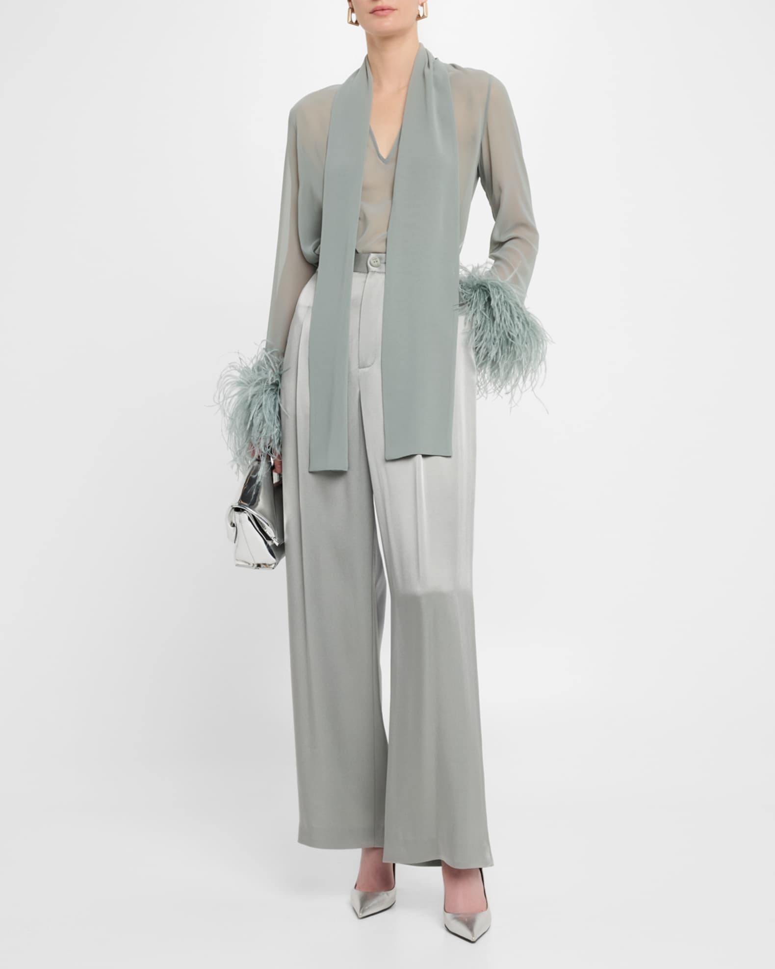Pleated Satin Pants 1