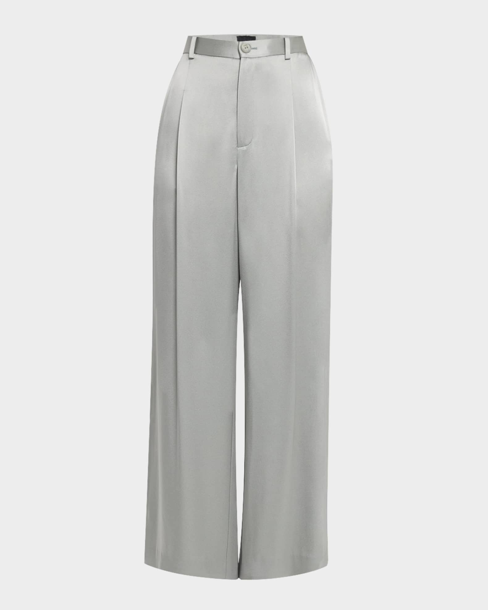 Pleated Satin Pants 0