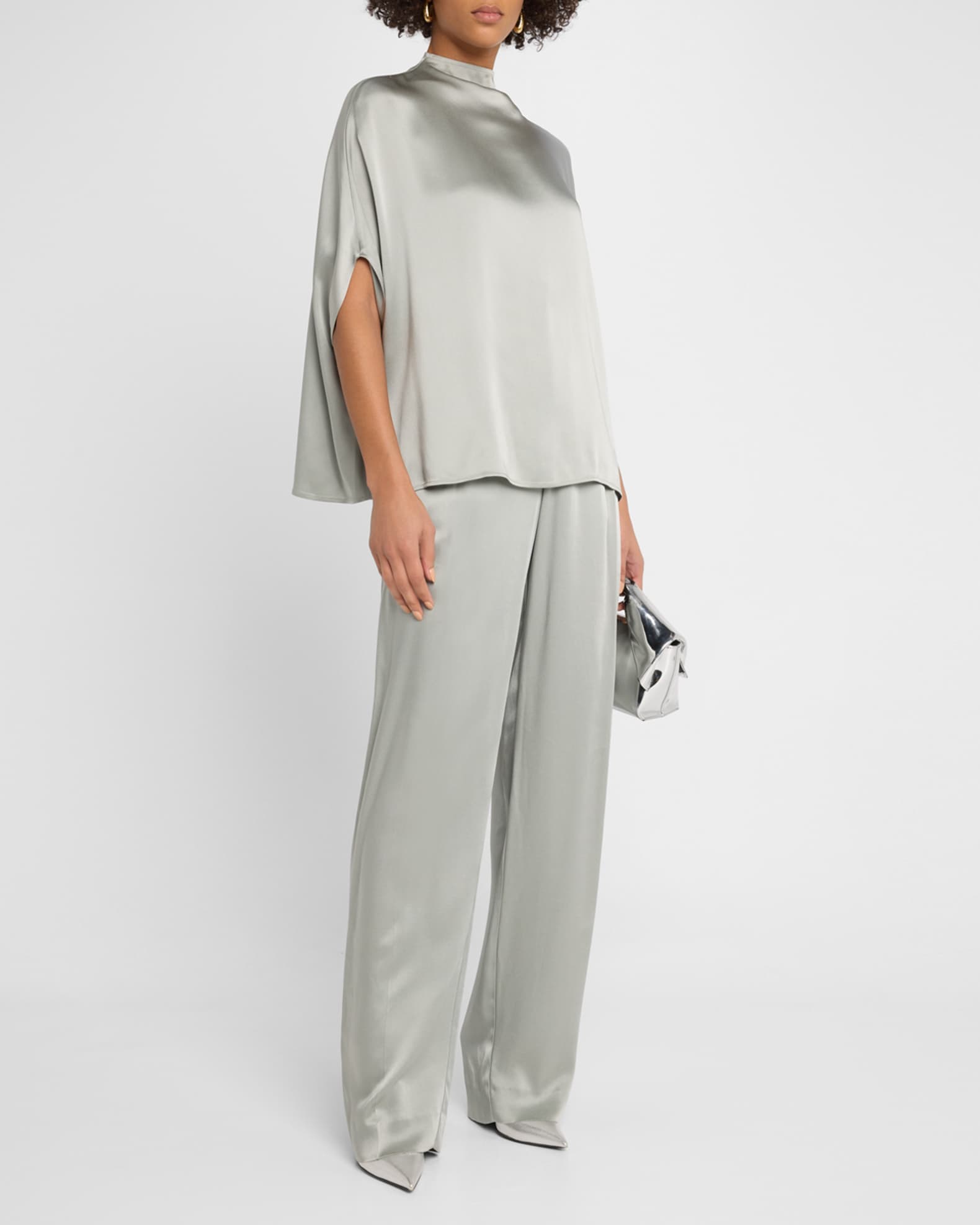 Cape Satin Blouse 1