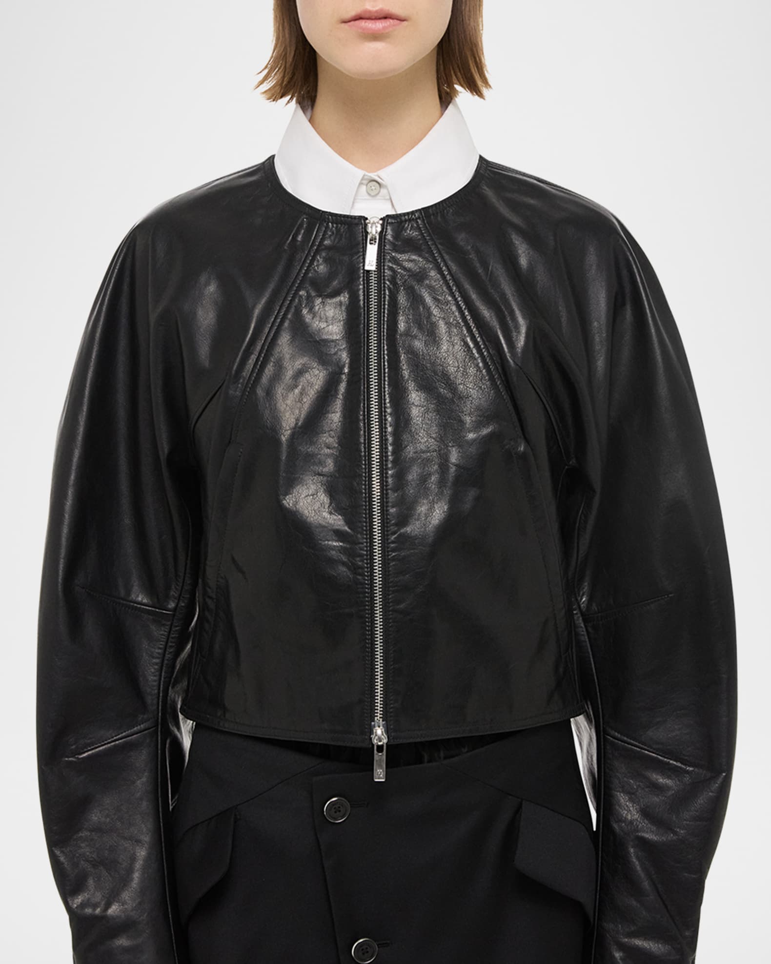 Helmut Lang Articulated Leather Jacket | Neiman Marcus