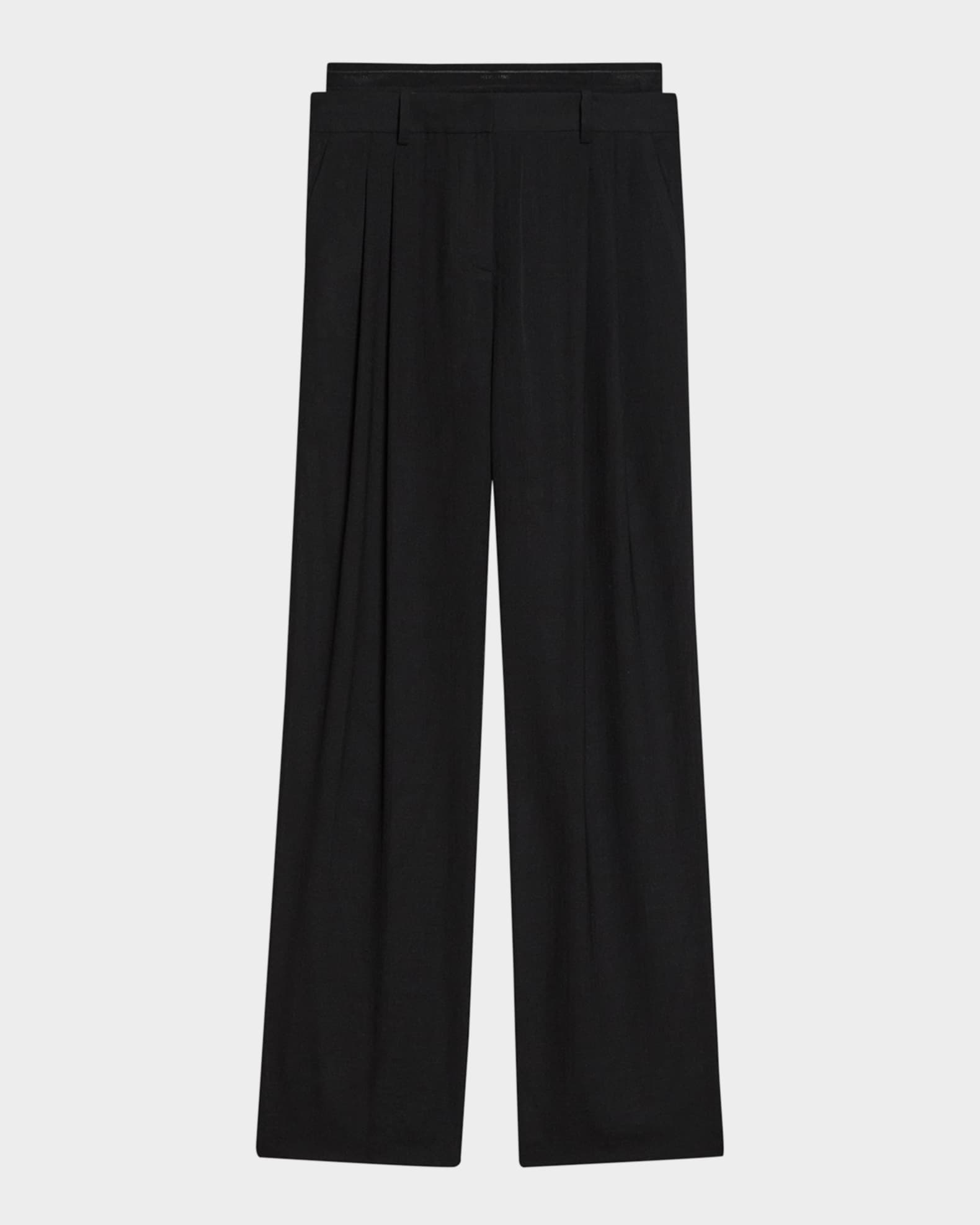 Pleated Double-Waistband Pants 0