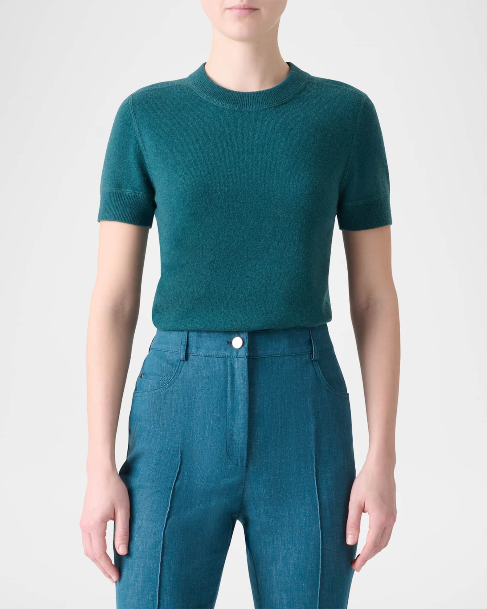 Short-Sleeve Cashmere Sweater 1