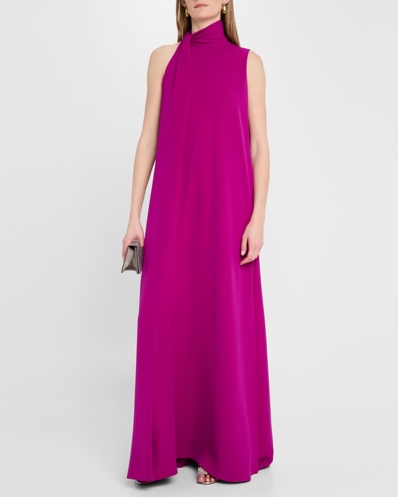chinese dress ladies Elianna One Shoulder Satin Maxi Dress