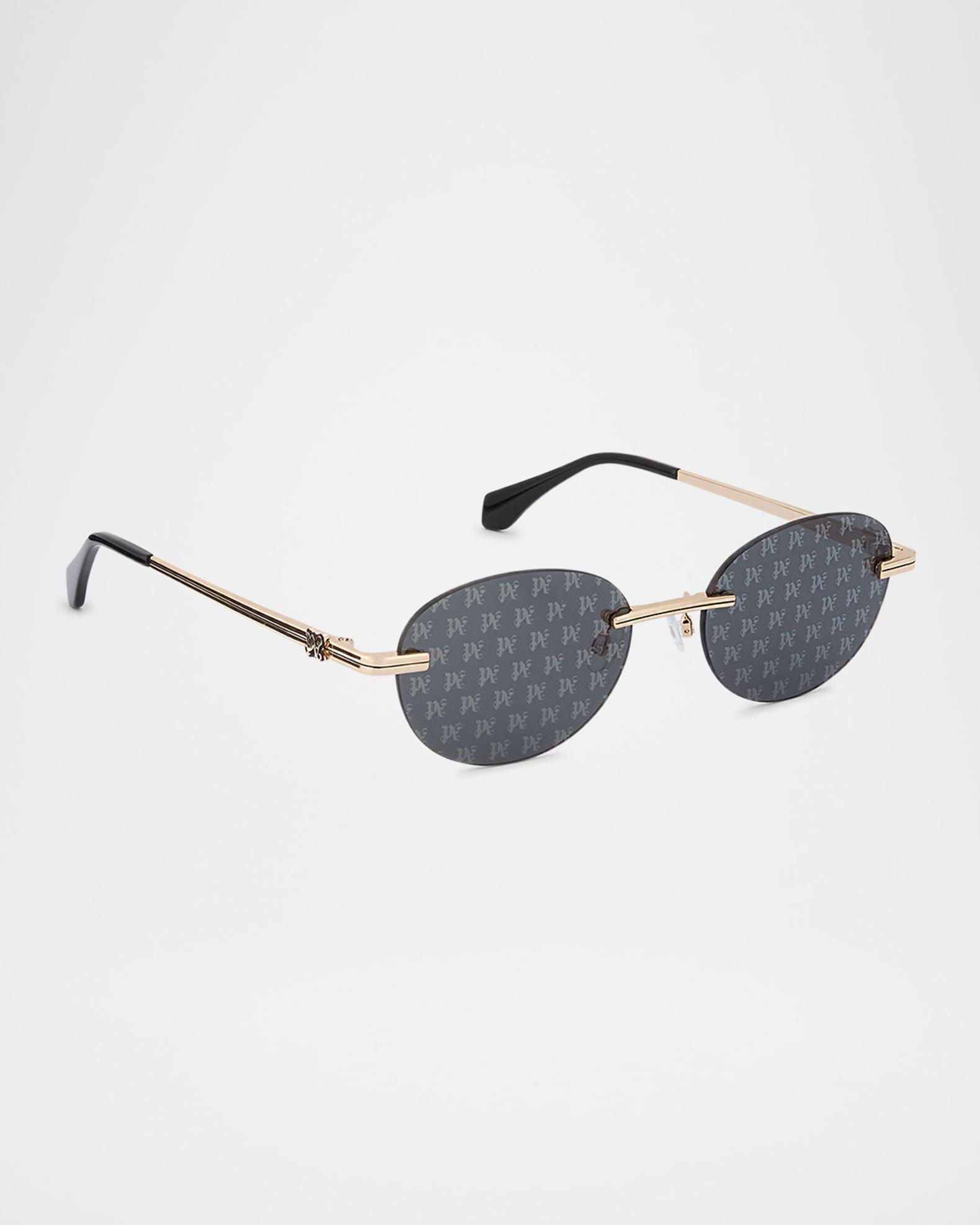 NEW Palm Angels Black Oval Sunglasses Palm Angels Sunglasses Oval Shaped (Black/Black/Gold) main image 2