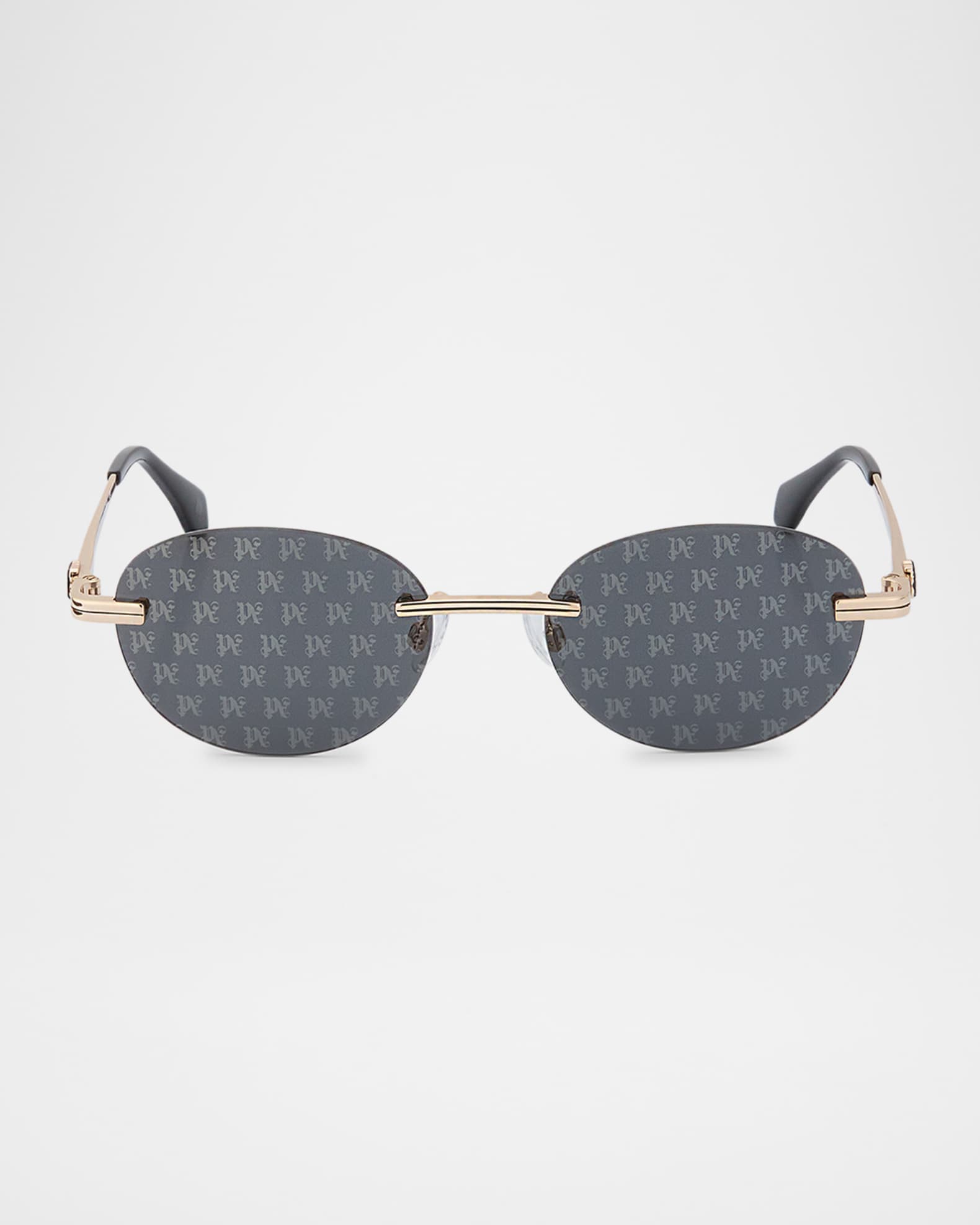 Crystal Metal Oval Sunglasses 0