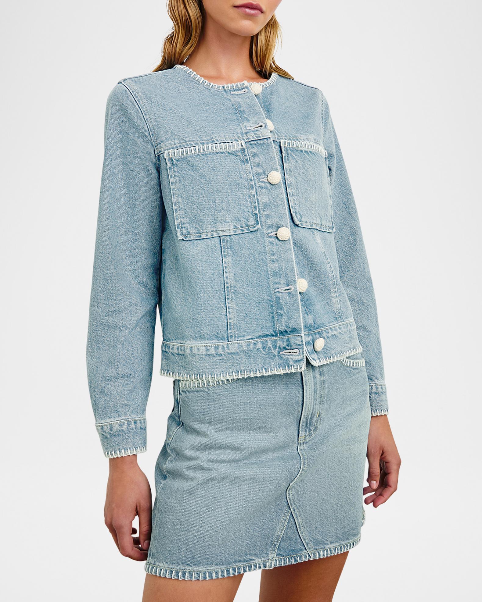 Rails Lido Blanket Stitch Denim Jacket | Neiman Marcus