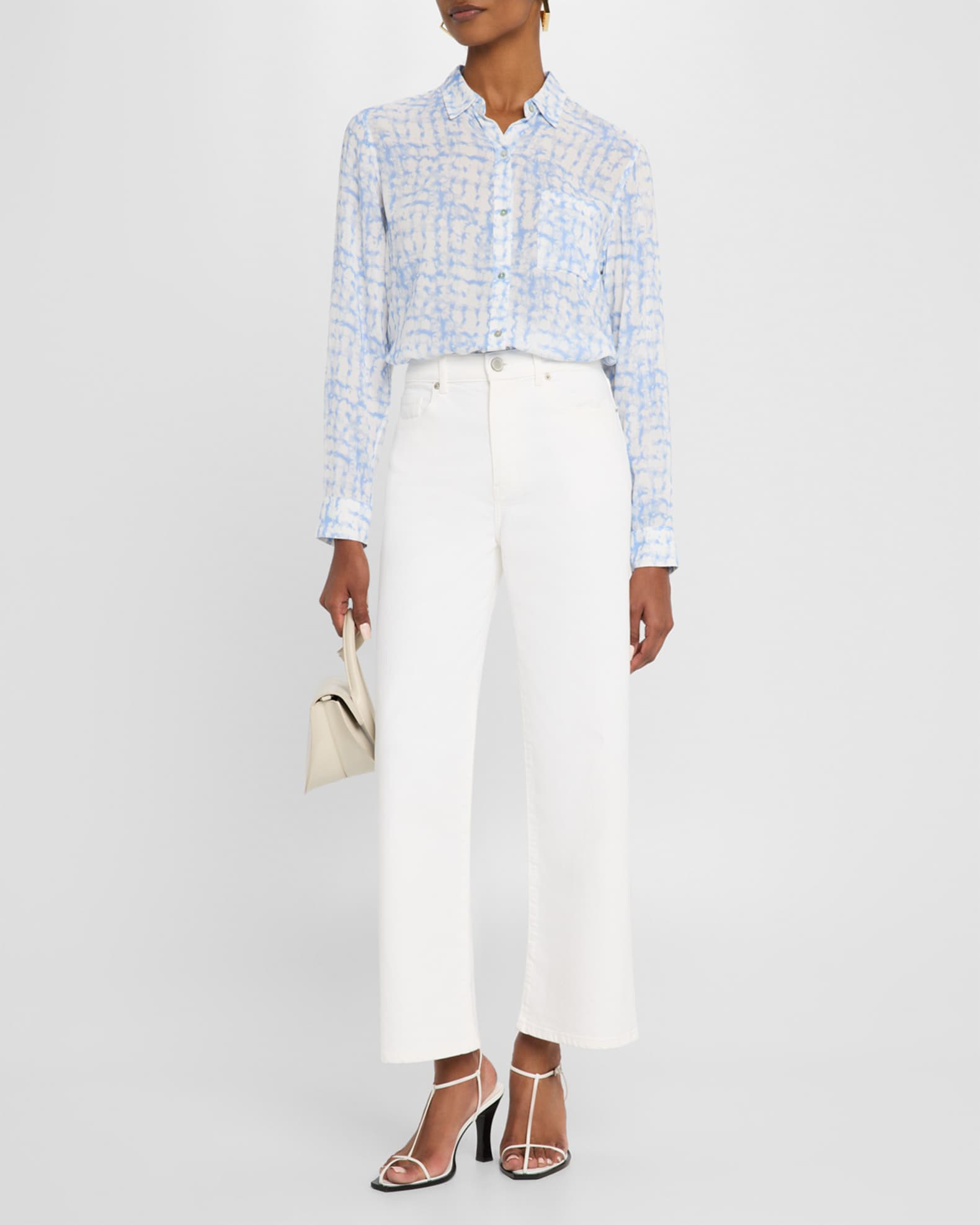 Diffused Plaid Josephine Button-Front Blouse 1