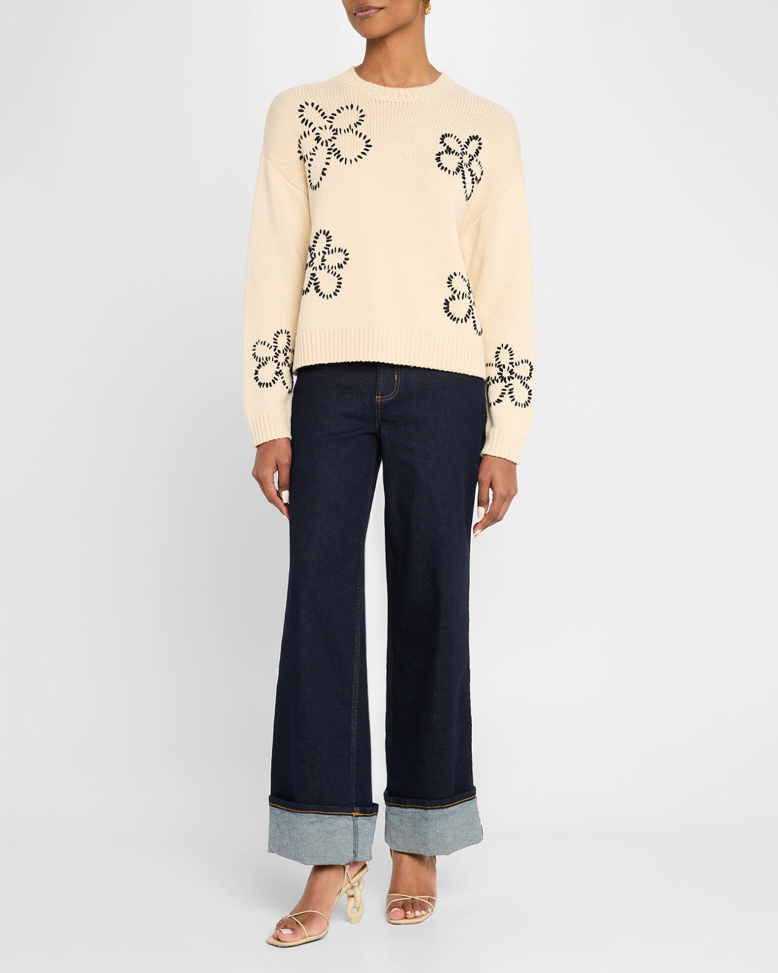 Zoey Stitched Daisy Sweater 1