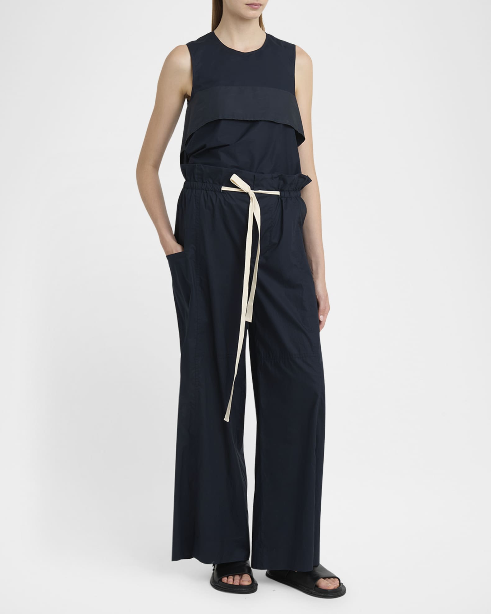 Paperbag-Waist Wide-Leg Trousers 1