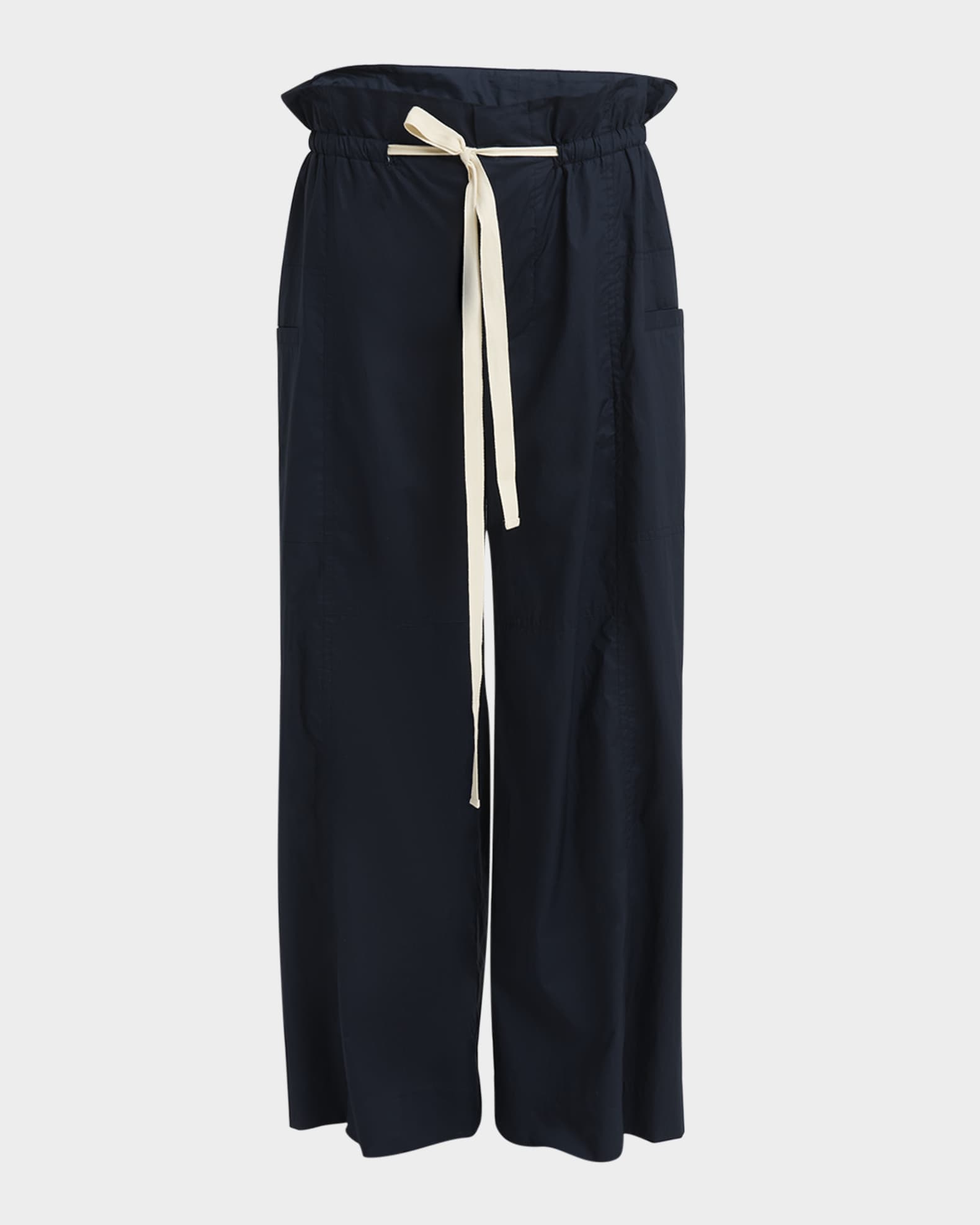 Paperbag-Waist Wide-Leg Trousers 0