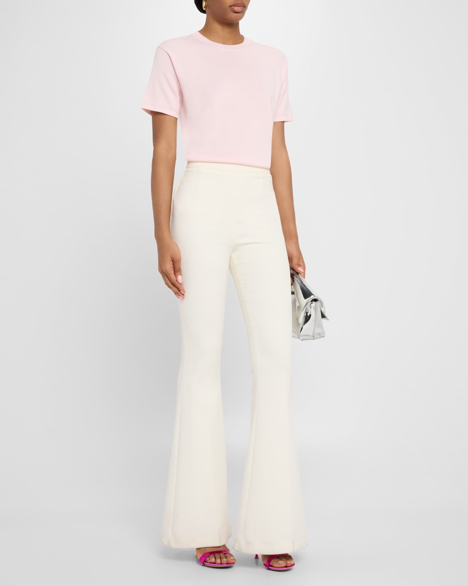 Short-Sleeve Cashmere Crewneck Sweater 1