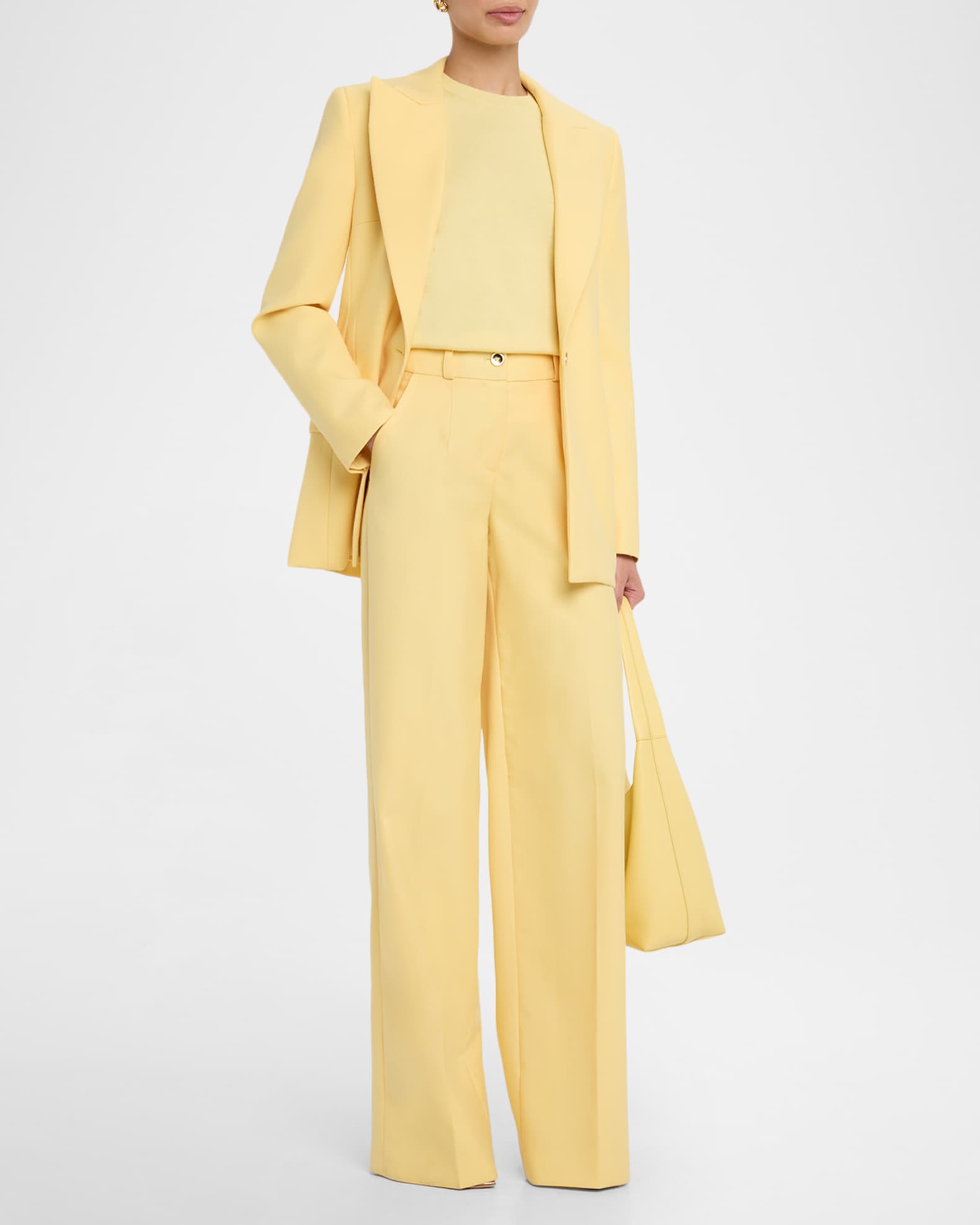 Pinstripe Wide Leg Wool Pants 1