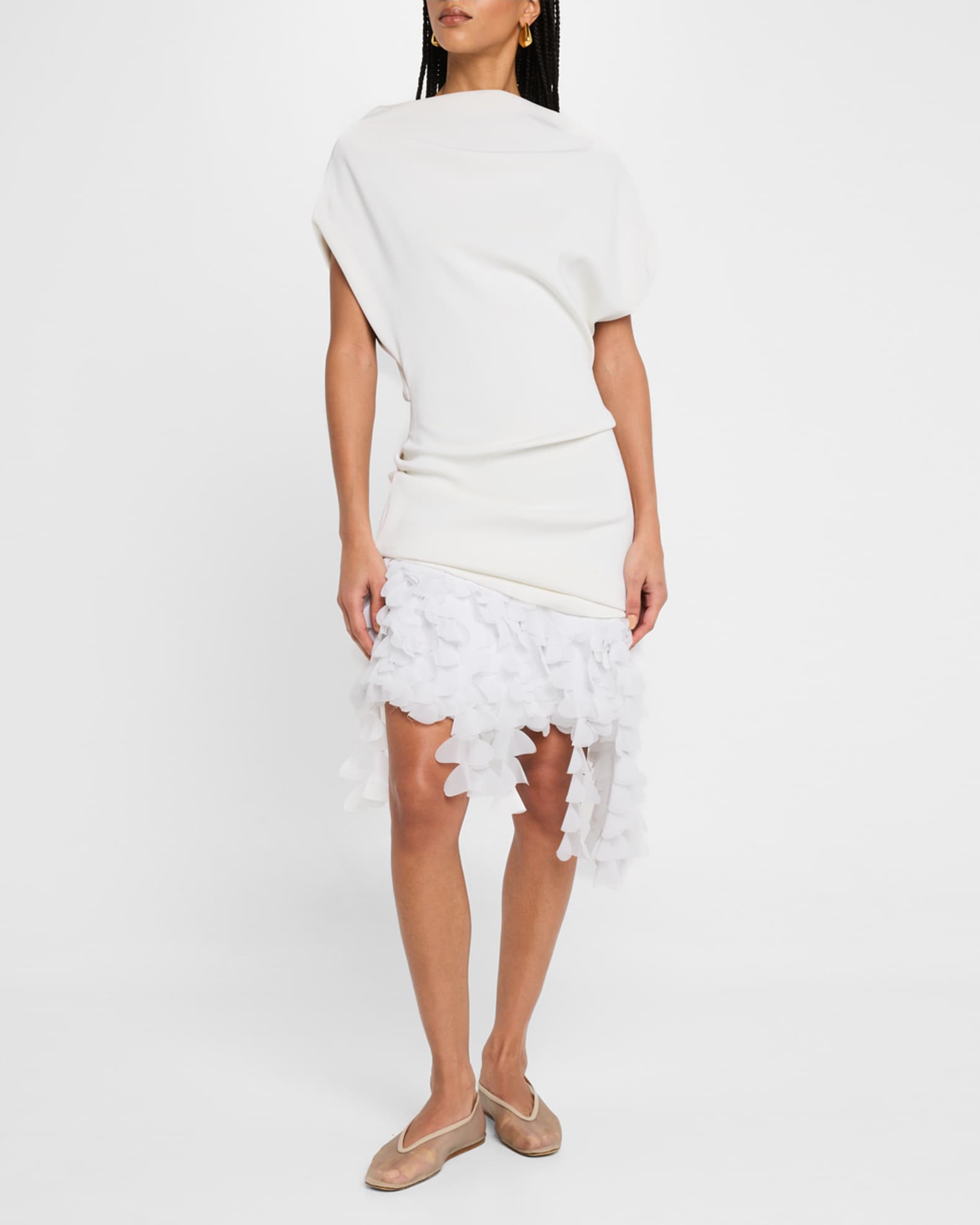 Kayla Draped Petal-Frill Mini Dress 1