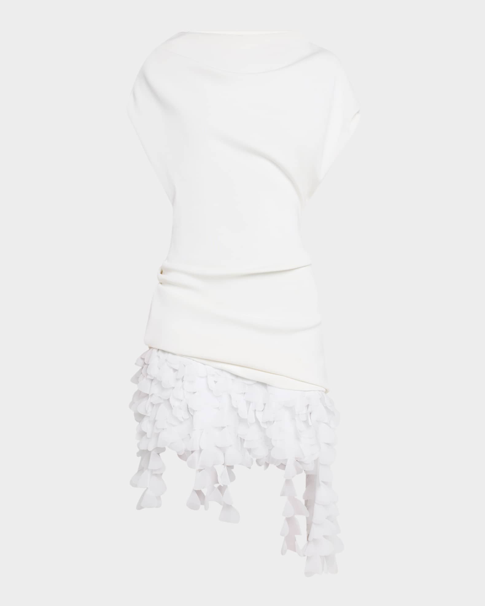 Kayla Draped Petal-Frill Mini Dress 0