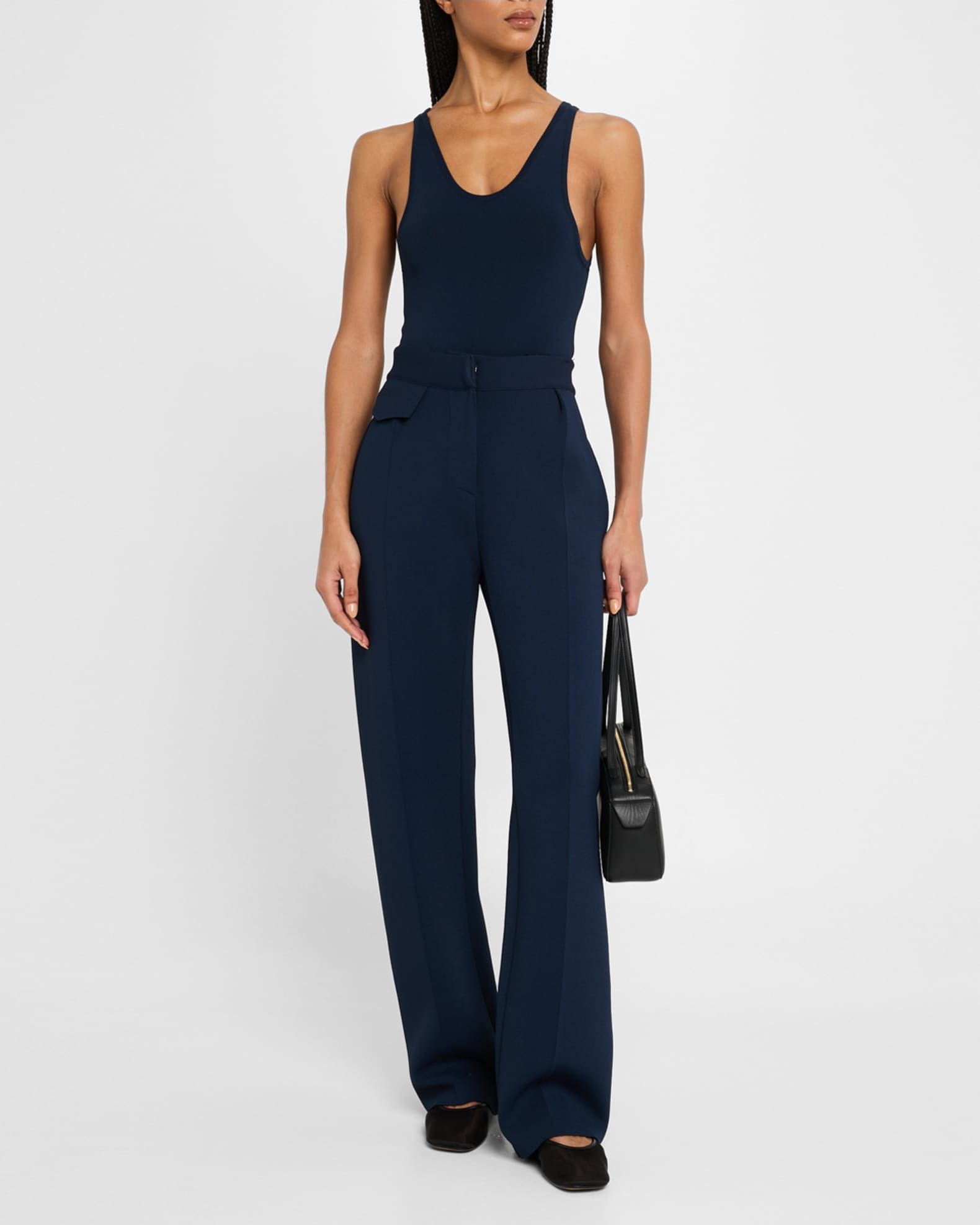 Cecily Tailored Knit Straight-Leg Trousers 1
