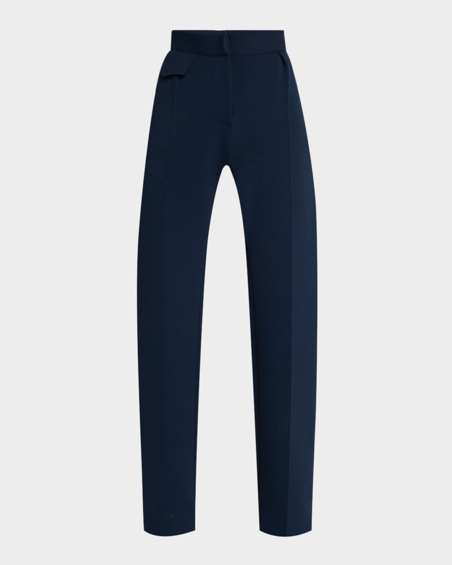 Cecily Tailored Knit Straight-Leg Trousers 0