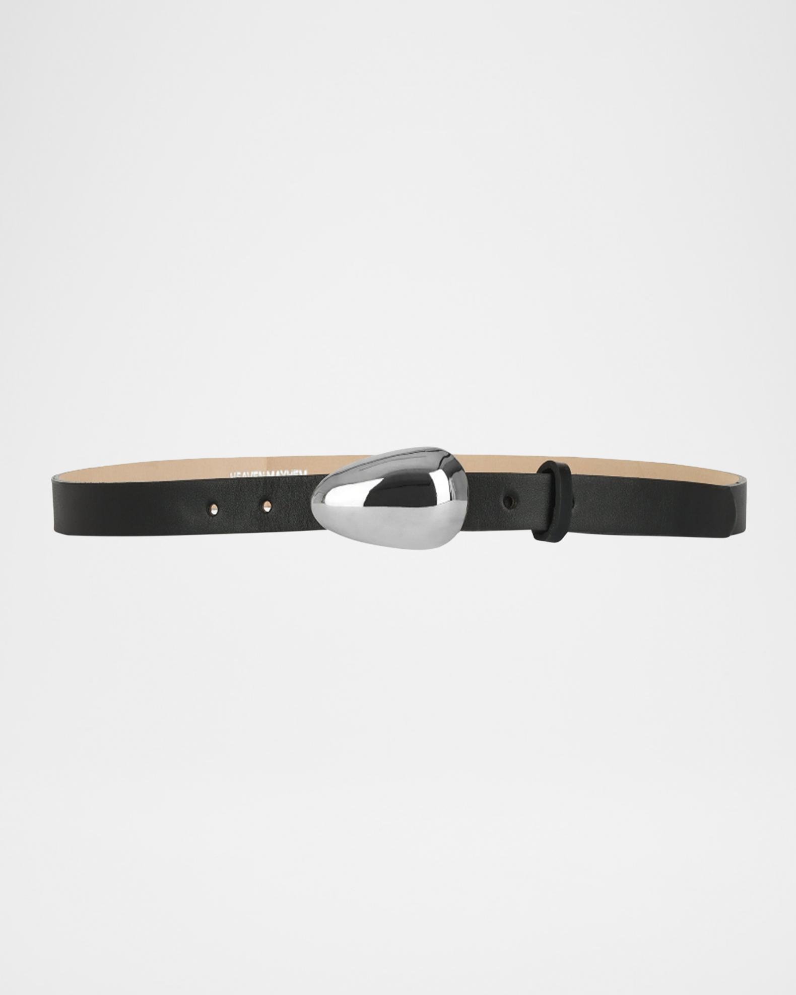 Heaven Mayhem Black Leather Belt Gold Bar Buckle Size Medium HERMES H Logo Constance Reversible Buckle Belt Leather Black  main image 2