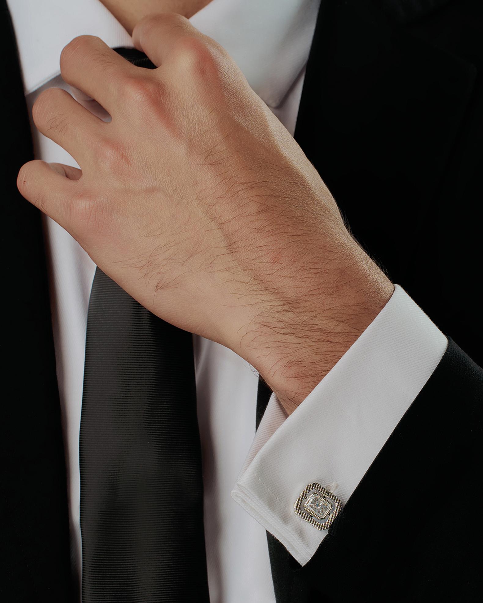 TATEOSSIAN  カフス　No.2097 Tateossian Men's Rectangle Cubic Zirconia Cufflinks | Neiman Marcus