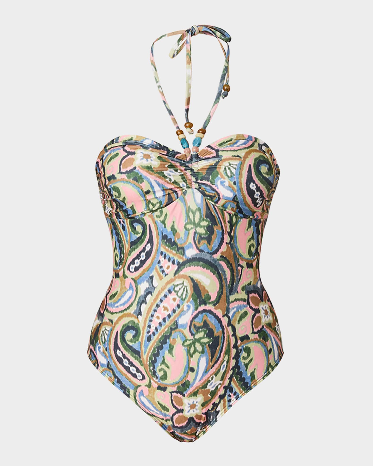 Paisley Cinched One-Piece Swimsuit 0