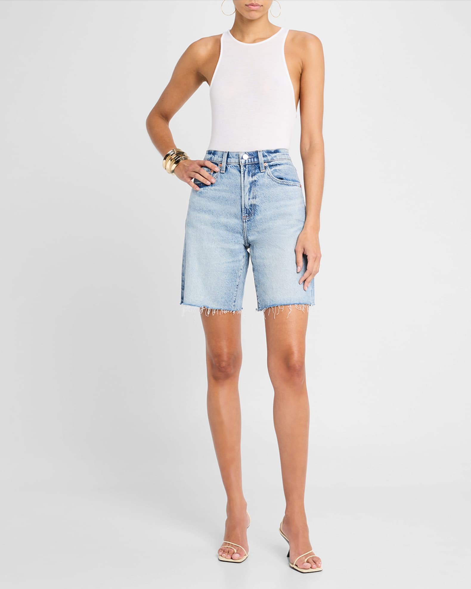 Kaylee Frayed Denim Shorts 1