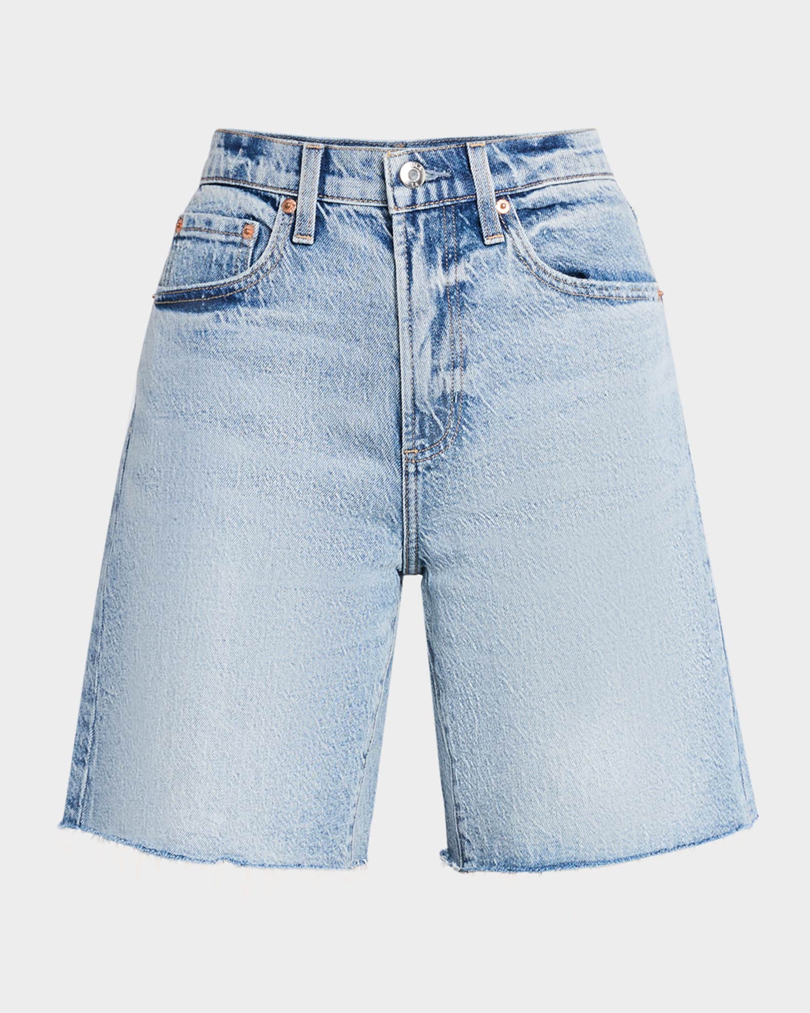 Kaylee Frayed Denim Shorts 0