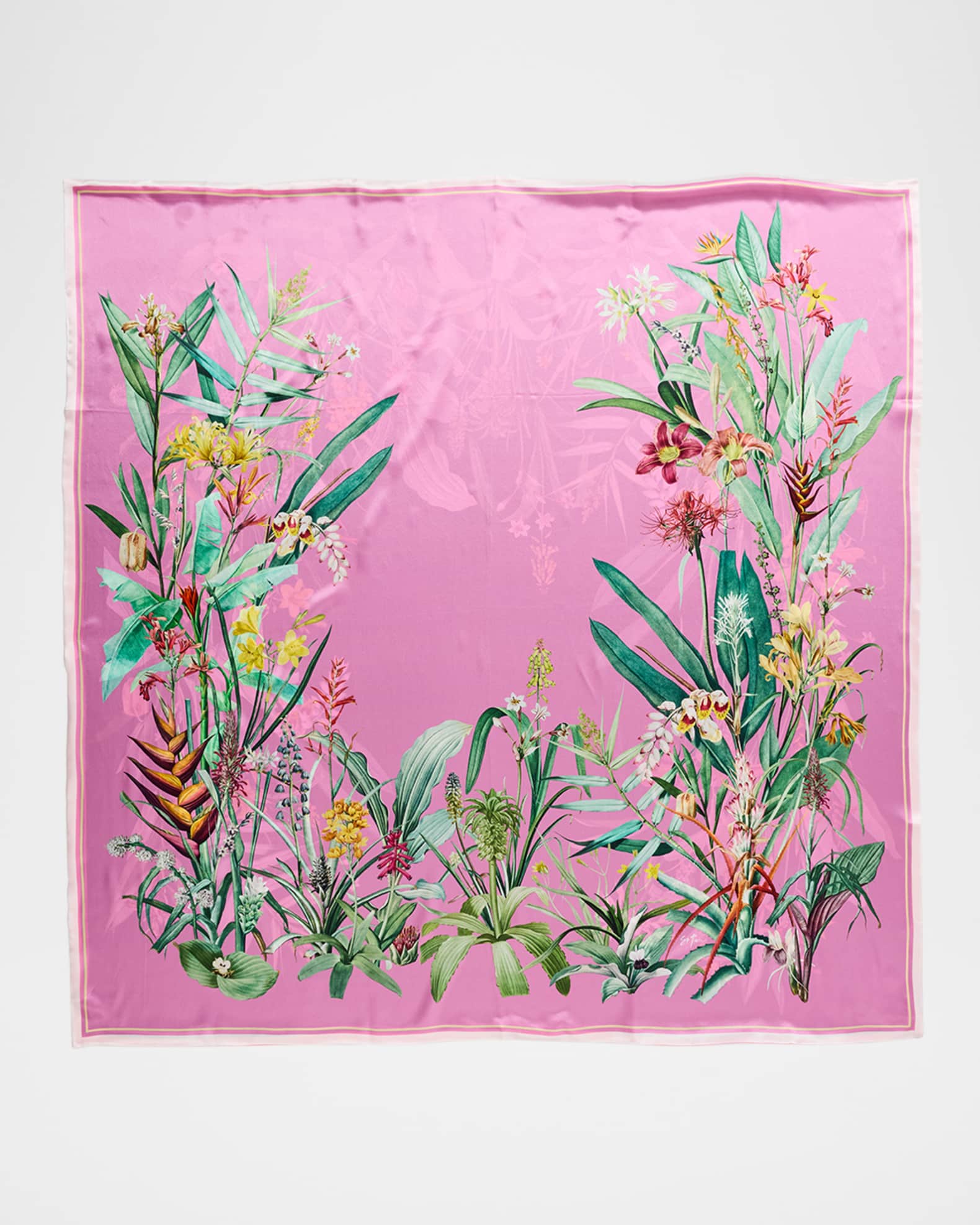 Ailee Floral-Print Silk Scarf 0
