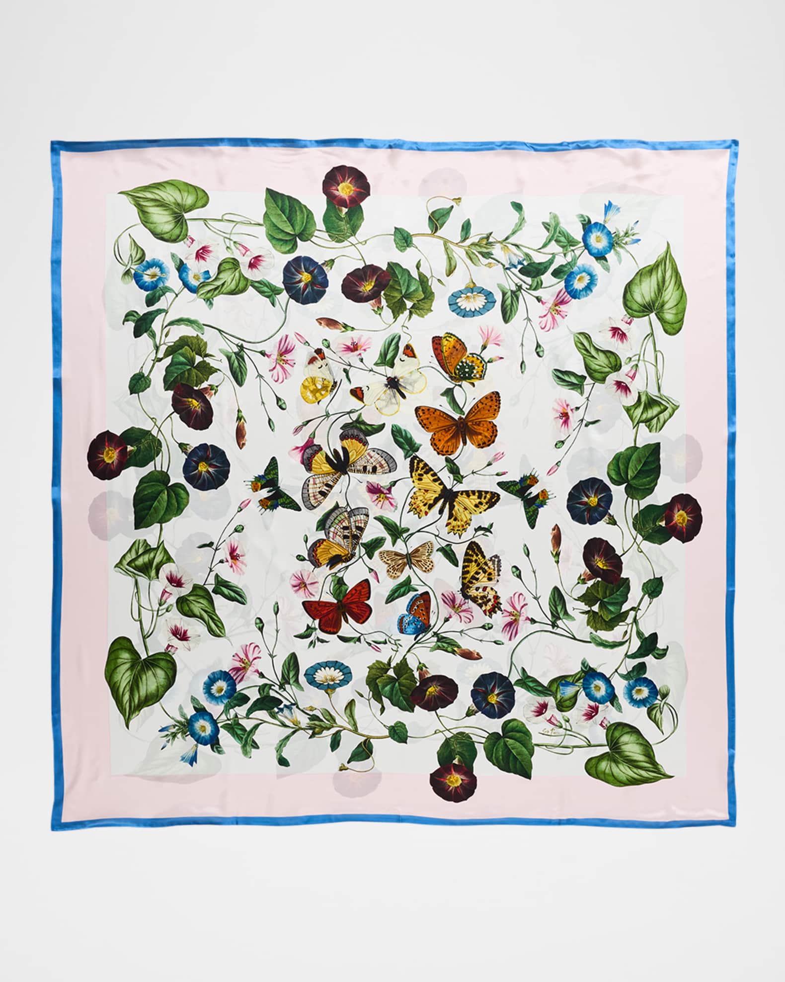 Adeline Floral-Print Silk Scarf 0