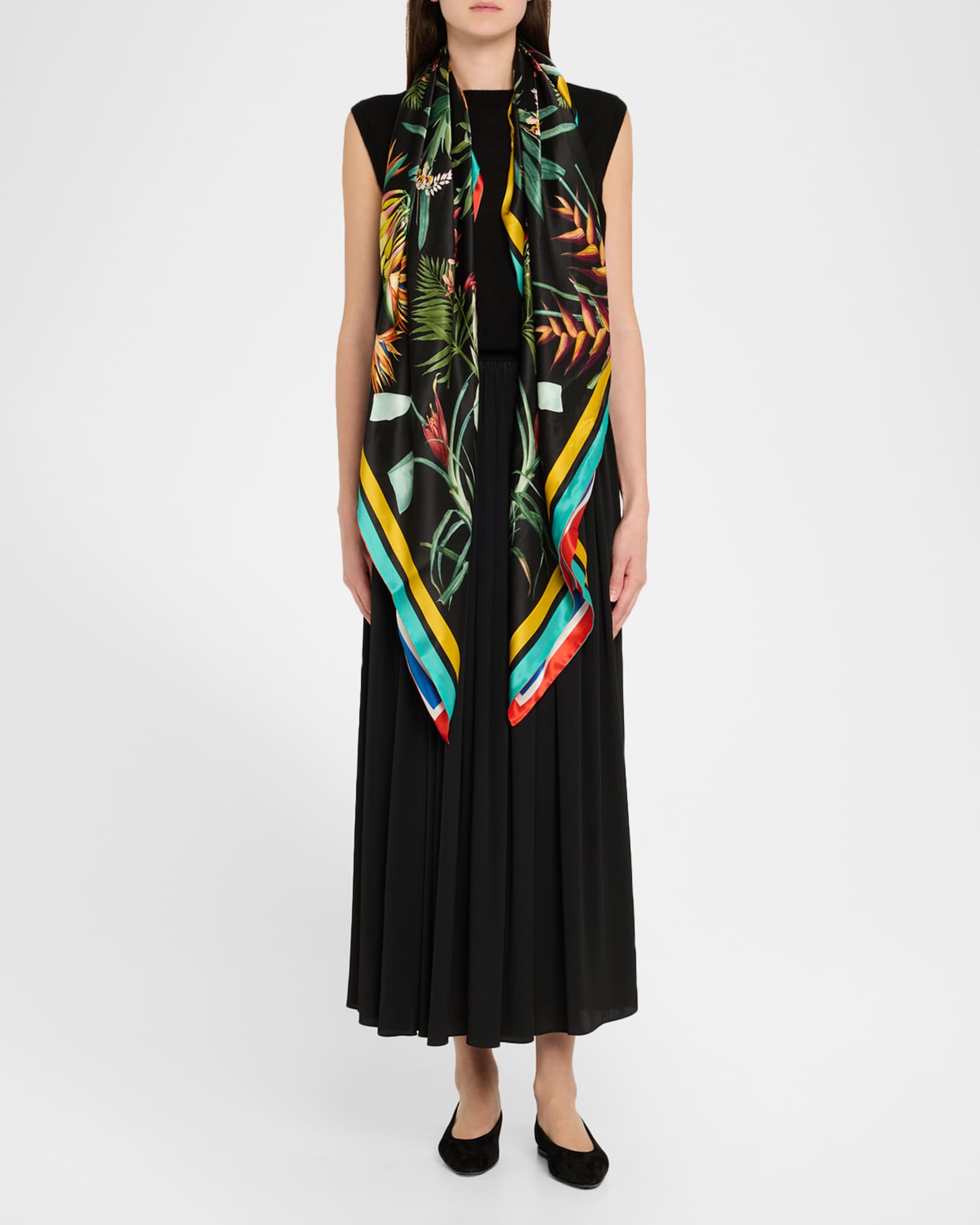 Amber Double-Sided Silk Scarf 1