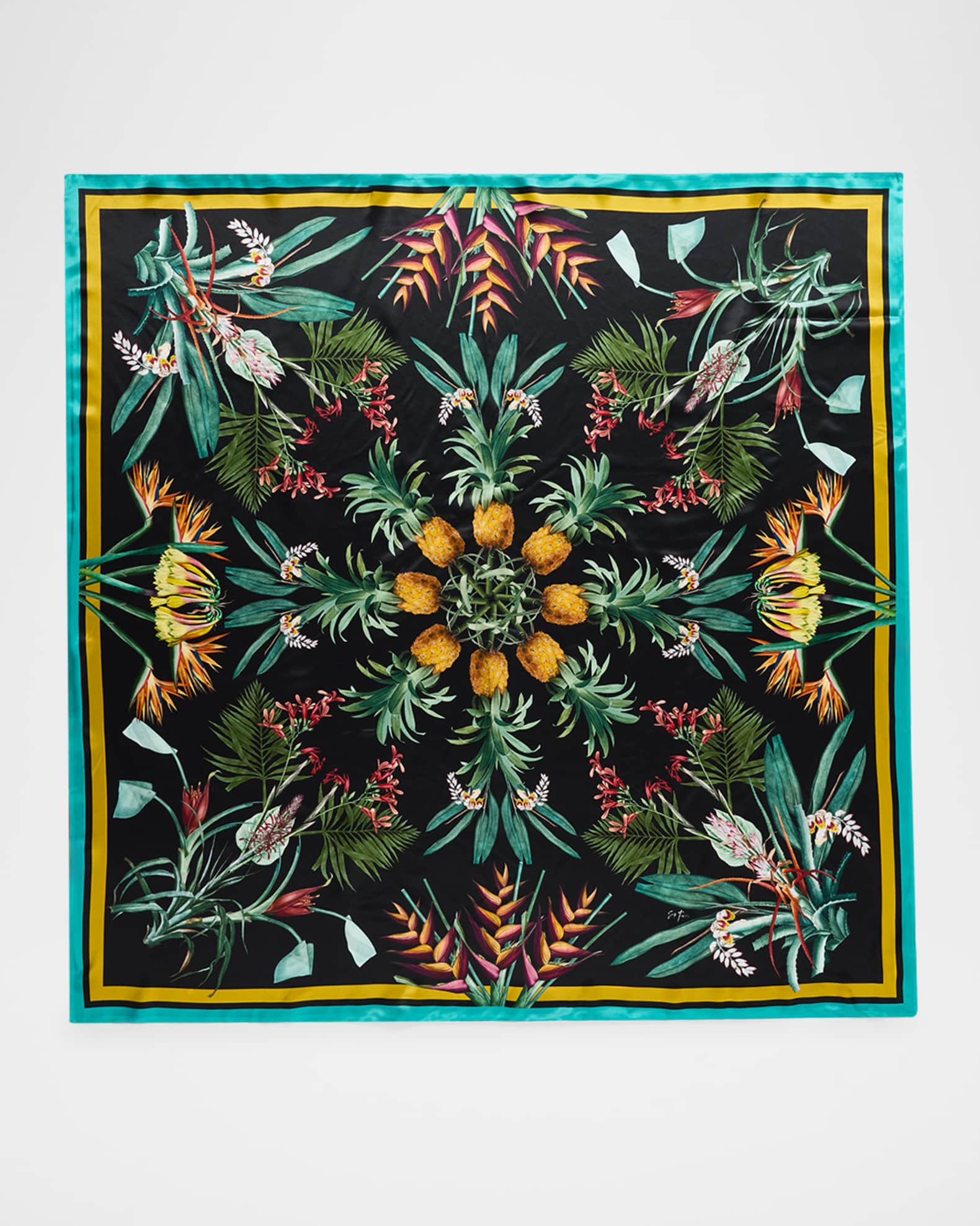 Amber Double-Sided Silk Scarf 0